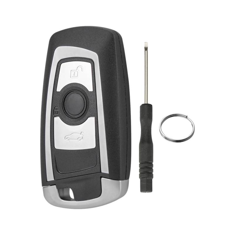 3 Tasten Auto Fernbedienungsschlüssel gehäuse für BMW F10 F11 F20 F30 320 328 520 Z4 Schlüsselgehäuse Smartkey mit Schraubendreher und Schlüsselring und silbrig Umrandung von GZXNKEY