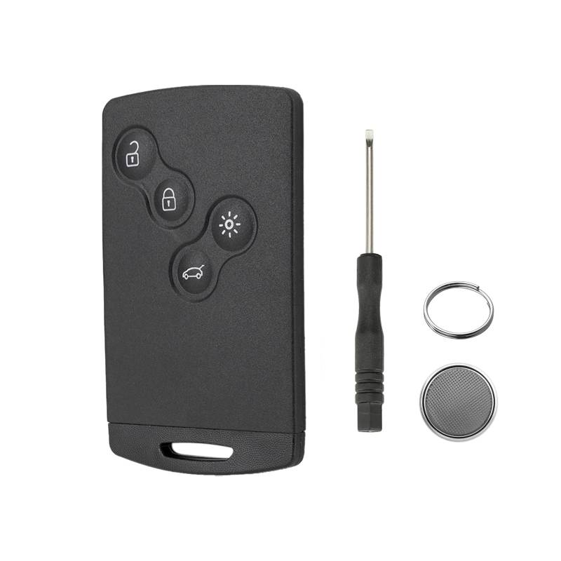 4-Taste Autoschlüssel gehäuse für Renault Laguna Megane Scenic CLIO Captur Koleos 2009-2016 Smart Key Case mit Schraubendreher und Schlüsselring CR2032 Batterie von GZXNKEY