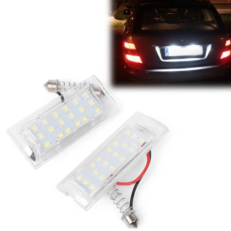 GZYF 2x Auto Kennzeichenleuchte 18 LED Nummernschildbeleuchtung Kennzeichenlicht Fehlerfrei für X5 E53 1999-2006，X3 E83 2003-2009 von GZYF