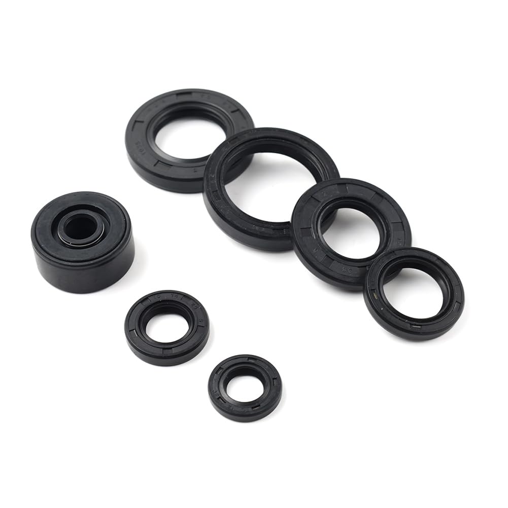 GZYF 7-teiliges Motoröl-Set Dichtungssatz aus schwarzem Gummi für Yamaha DT 125 R 1988–2003 von GZYF