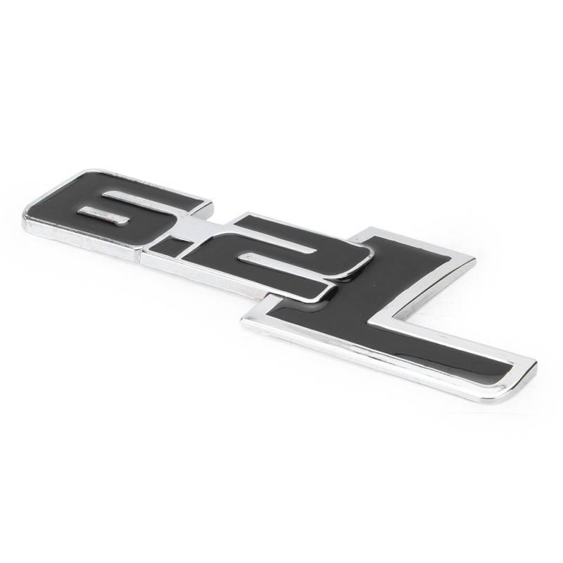 GZYF Auto Hinten 6.2L Emblem Badge Aufkleber Ford für F-150 für Raptor 6.2L, für Chevrolet Camaro 6.2L, für Corvette 6.2L, Schwarz von GZYF