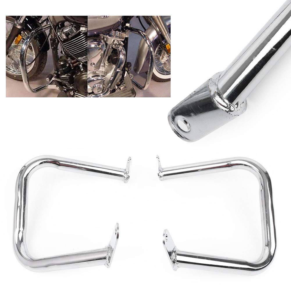 GZYF Chrome Motorschutzbügel Schutzbügel für Yamaha Sturzpads für Yamaha Vstar Dragstar 400 650 Classic Custom 97-16 von GZYF