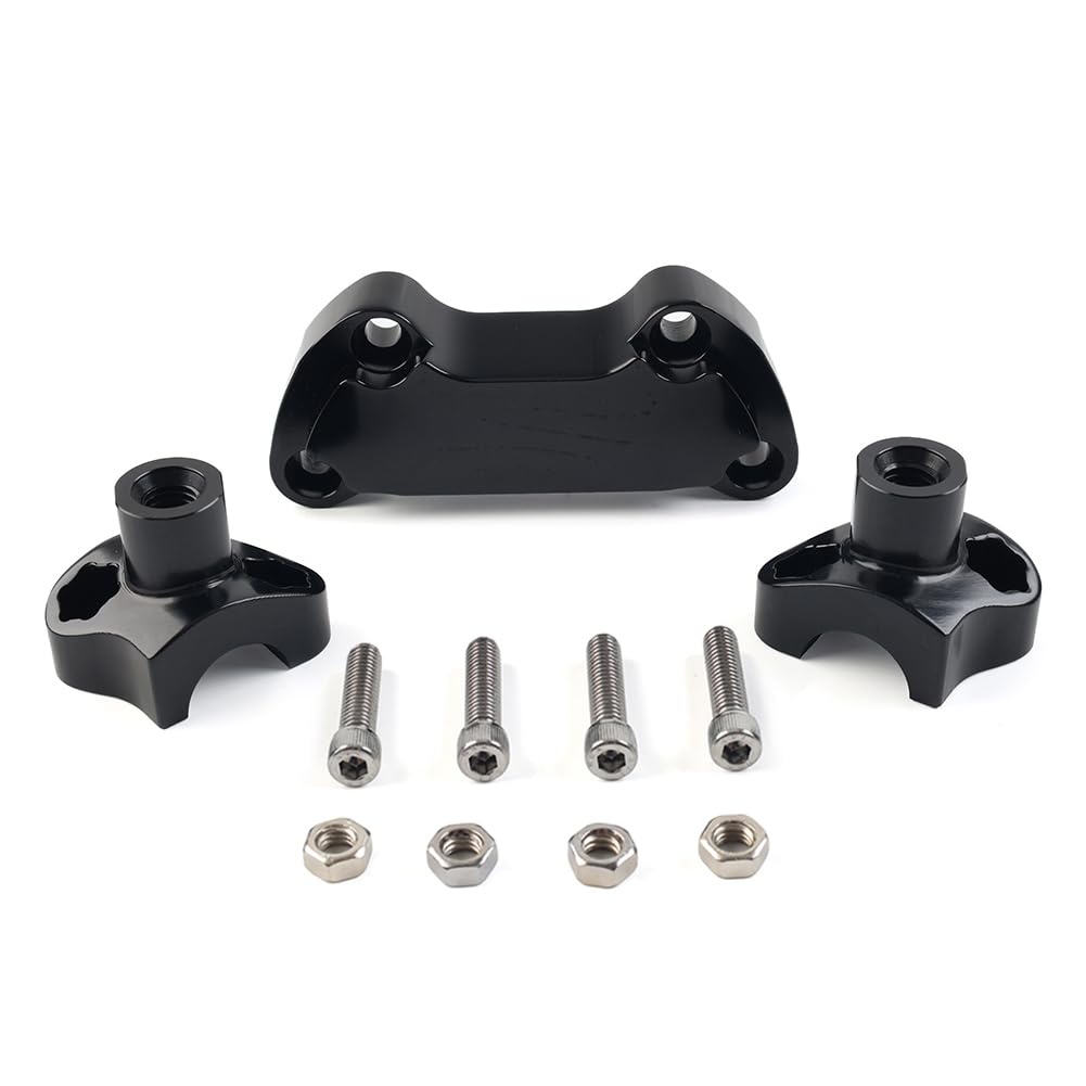 GZYF Lenker-Risers Top Clamp für Harley-Davidson Dyna/Street Bob/Softail/Sportster und andere Modelle, Schwarz von GZYF