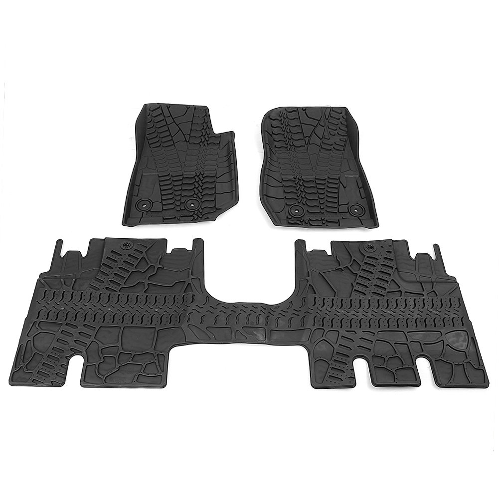 GZYF Rubber for Jeep Floor Mats Set, Front Rear All Weather Slush Floor Carpet Liner Fits 2014-2017 for Jeep Wrangler JK Unlimited 4-Door (NOT Compatible with JK 2Door & JL Model) von GZYF