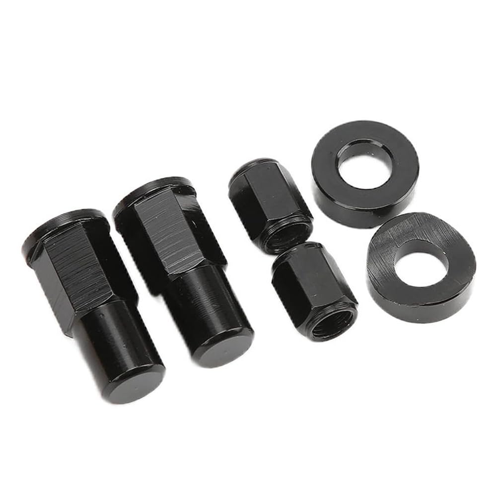 YFUK 1set Motorrad Felgensicherungsmuttern Abdeckungen Distanzschrauben Kit Reifenventilkappen Aluminium Schwarz Für Universal Für Dirt Bike, Motorrad, ATV von GZYF