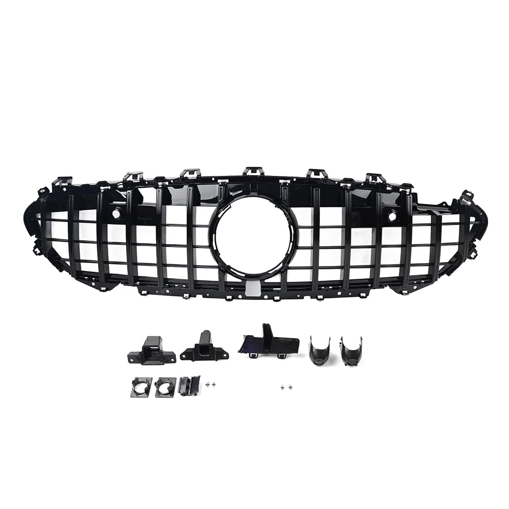 YFUK ABS Front Stoßstange GTR Stil Mesh Grille Grill Schwarz Für CLS Klasse W257 C257 CLS450 CLS500 CLS300 2019-2022 Auto von GZYF