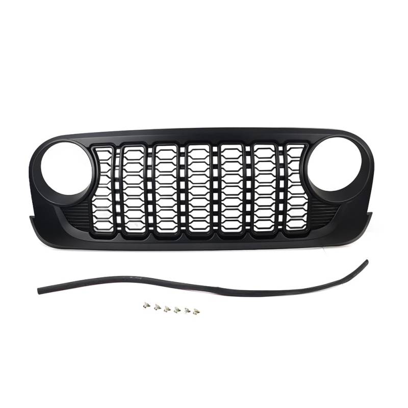 YFUK ABS Frontstoßstangengrill Mesh Grill Schwarz Für Wrangler JK JKU 2007-2017 Modelle von GZYF