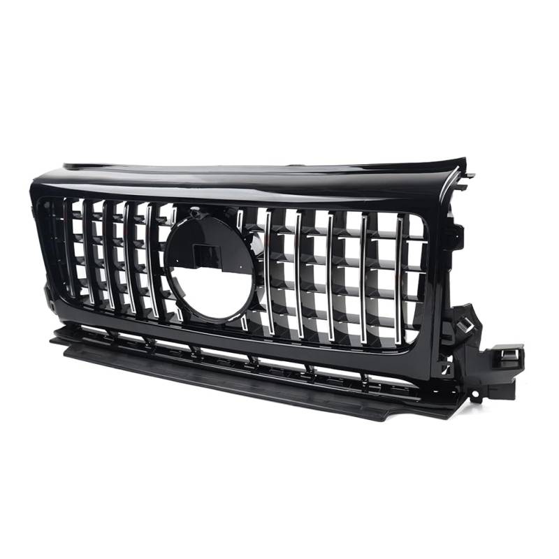 YFUK Auto Vorderen Stoßfänger GTR Stil Mesh Grille Grill Für G Klasse W464 G500 G550 2019-2024 ABS Schwarz ; Chrom von GZYF