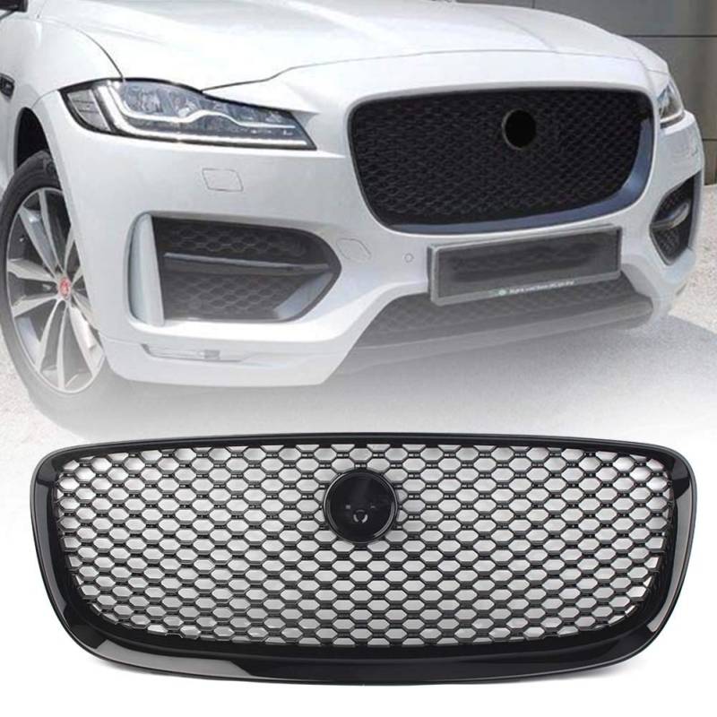 YFUK Kühlergrill-Abdeckung für die obere Stoßstange, kompatibel mit Jaguar F-PACE 2016–2019 von GZYF