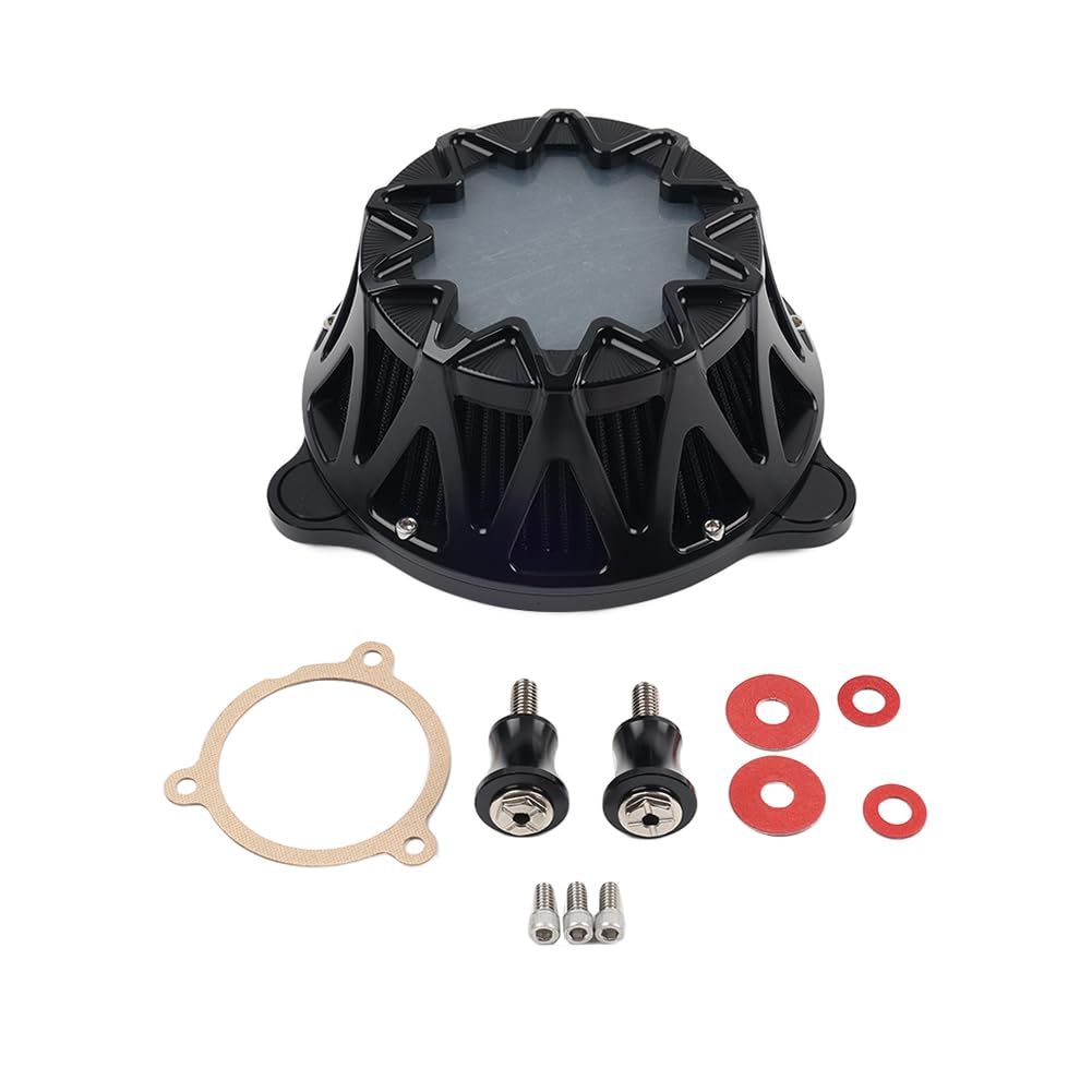 YFUK Luftfilter-Kit Cross Intake Filter Aluminium Schwarz Für Touring Electa/Street/Road Glide 2017-2024 von GZYF