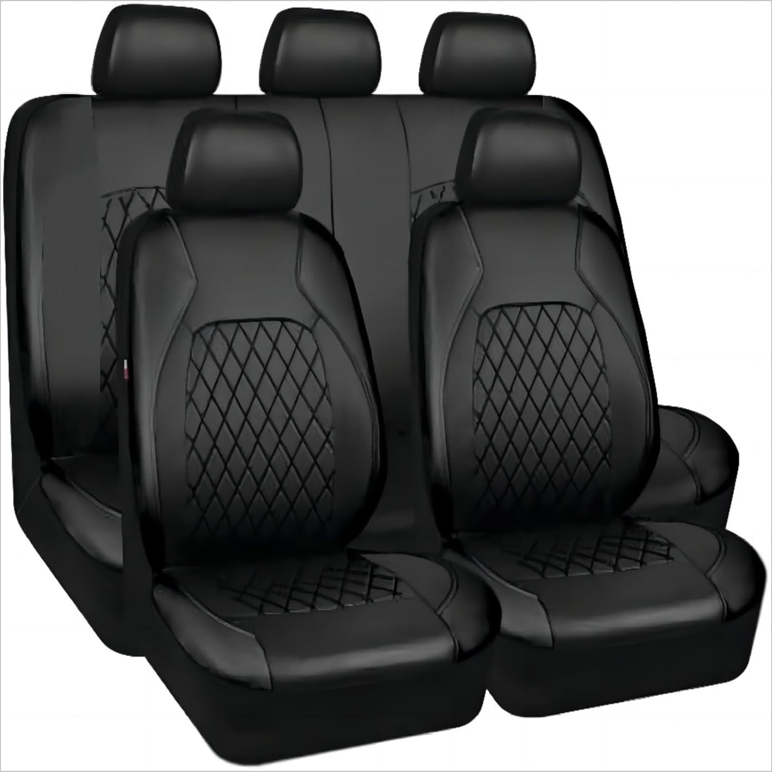 GaBlok Autositzbezug für-Mitsubishi Colt Z30 / Colt ClearTec 2004-2012, Surround-Leder, Wasserdicht, Atmungsaktiv, rutschfest, Abnehmbar, Universelles Schutzzubehör,Black von GaBlok