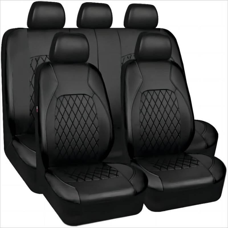 GaBlok Autositzbezug für-Mitsubishi Colt Z30 / Colt ClearTec 2004-2012, Surround-Leder, Wasserdicht, Atmungsaktiv, rutschfest, Abnehmbar, Universelles Schutzzubehör,Black von GaBlok