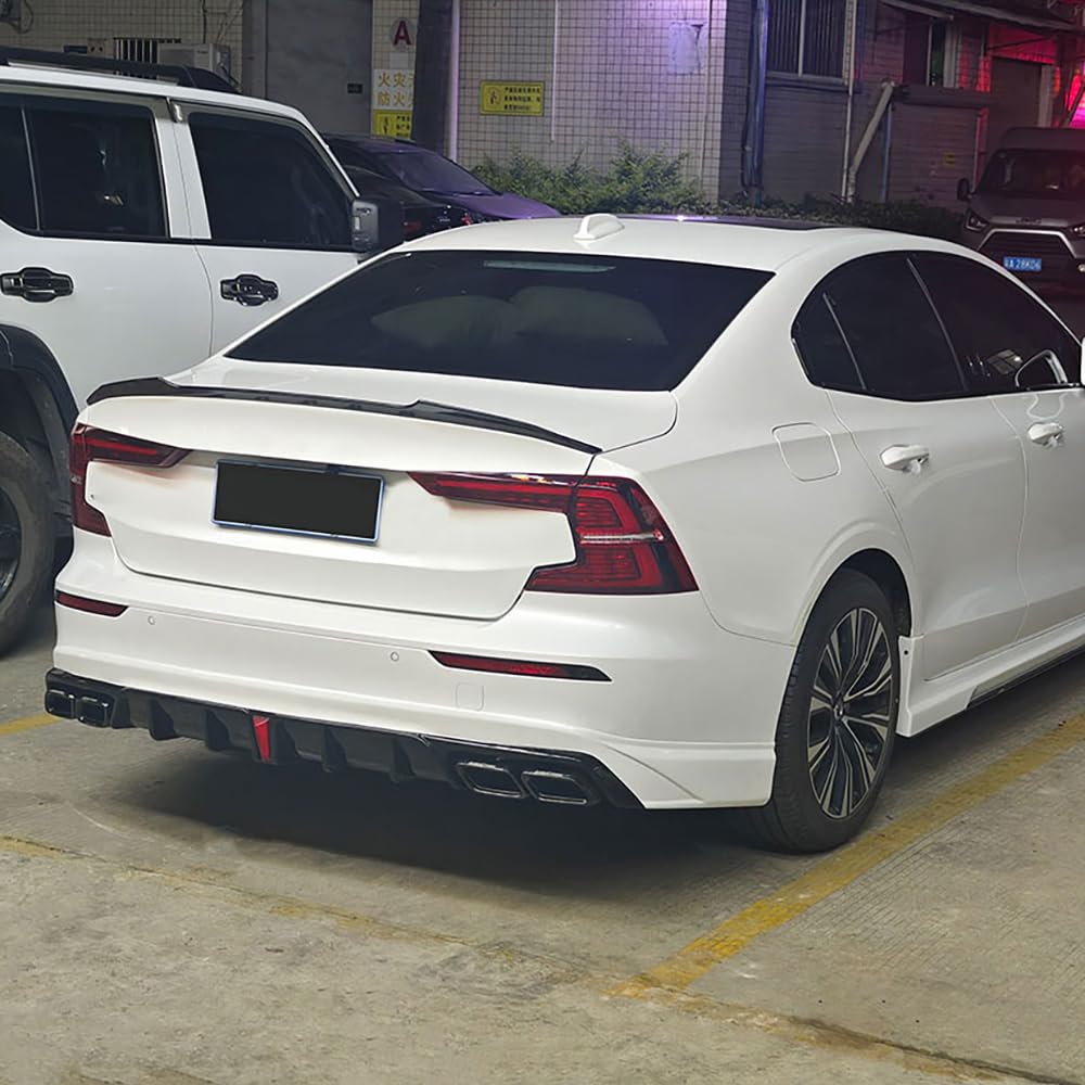 Auto Kofferraum Heck Spoiler für Volvo S60 20-23 Dachspoiler Heckspoiler Heckflügel Flügel Fahrzeug Stabilität Dekoration Tuning-Zubehör von GaNkas