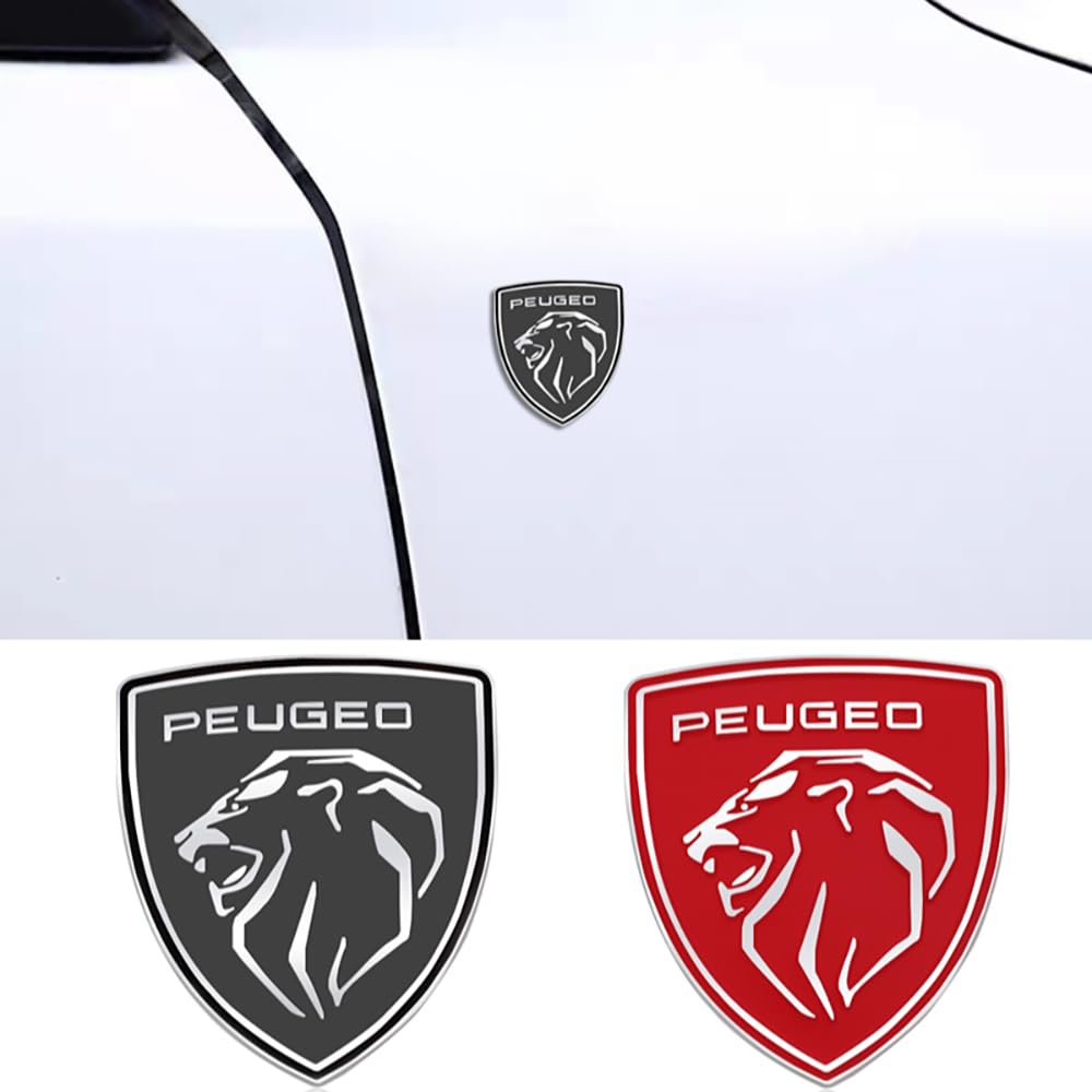 Metall Auto Hinten Körper Emblem Schwanz Stamm Aufkleber Löwe Abzeichen für Peugeot 107 308 306 106 206 208 307 407 3008 207 2008 5008,Black Style von GaNkas