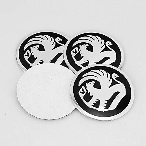 Gabriel Vauxhall Schwarz Chrom 3D Emblem Rad HUB Center Cap Aufkleber Abzeichen Radverkleidung 56,5 MM Kuppel 4er-Set (schwarz) von Fundaful