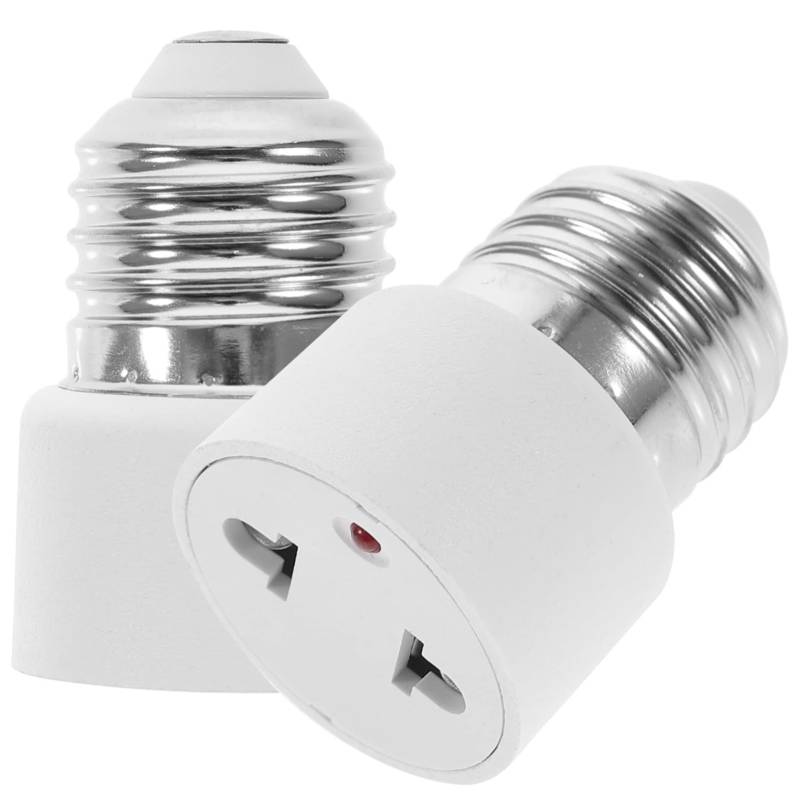 Gadpiparty 2st Lampenkonverter Für E27-sockel E27 Zu Us Stecker Licht Buchse E27 Sockel Lampenadapter 2-loch-flachsteckdose E27 Basis Lampenfassung Weiß von Gadpiparty