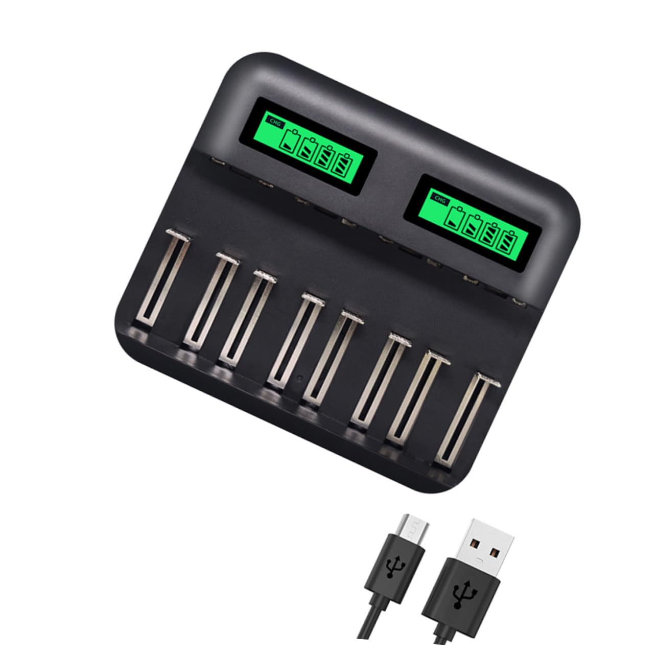 Gadpiparty 8 LCD-Ladegerät usb ladegeräte charger Akku-Ladestation batterieladegerat akku-astscheren USB-Akkus Intelligentes Batterieladegerät aaa ladegerät ein Batterieladegerät von Gadpiparty