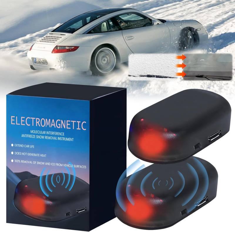 Auto Enteiser Elektromagnetische, Auto Enteiser Tragbare Kinetische Molekularheizung, Tragbarer Elektromagnetischer Auto-Enteiser, Gefrierschutzinstrument Gegen Störungen Durch Schnee Und Eis (B-2PCS) von Gahwa