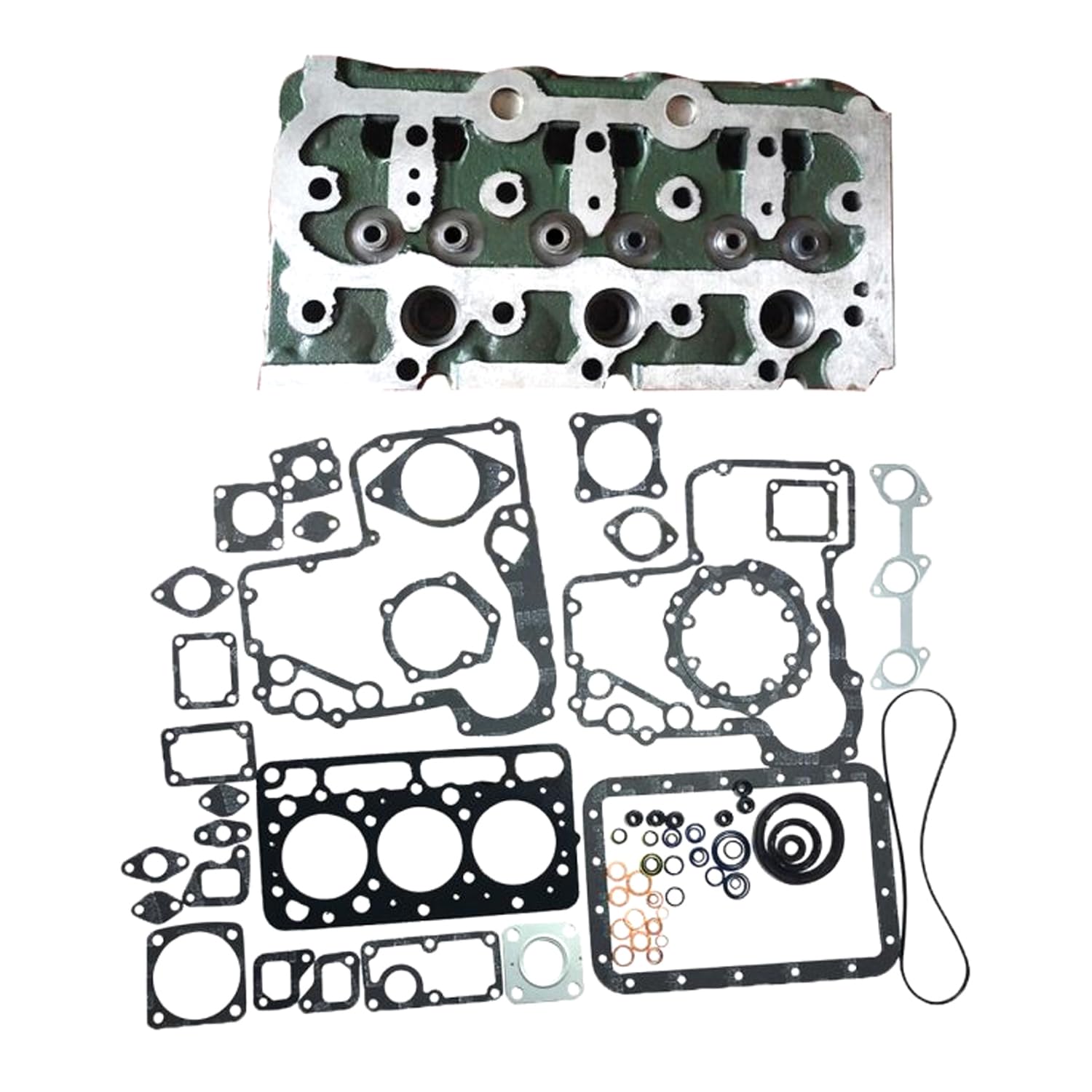 Galloparts Kompletter Zylinderkopf mit komplettem Dichtungssatz, kompatibel mit Kubota Motor V1505T V1505-T von Galloparts