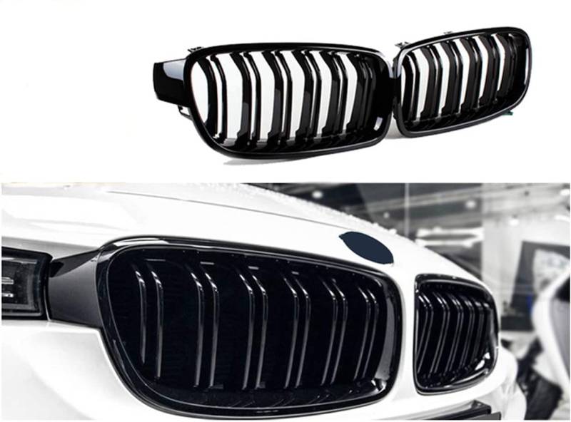 Gangying F30 F31 Nieren Schwarz für BMW 3er F30 F31 Kühlergrill F30 F31Grill Glanz Schwarz Doppelsteg Sport Kühlergrill 2012-2018 von Gangying