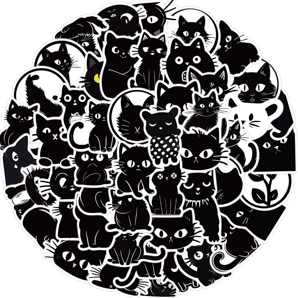 Gaojiwanju 50 Stück Katze Wasserfeste Aufkleber Sticker Set für Kinder Jugendliche Otter Vinyl Aufkleber für Auto Laptop Skateboard Fahrrad Moped Motorrad Motorräder Gepäck Computer Koffer von Gaojiwanju