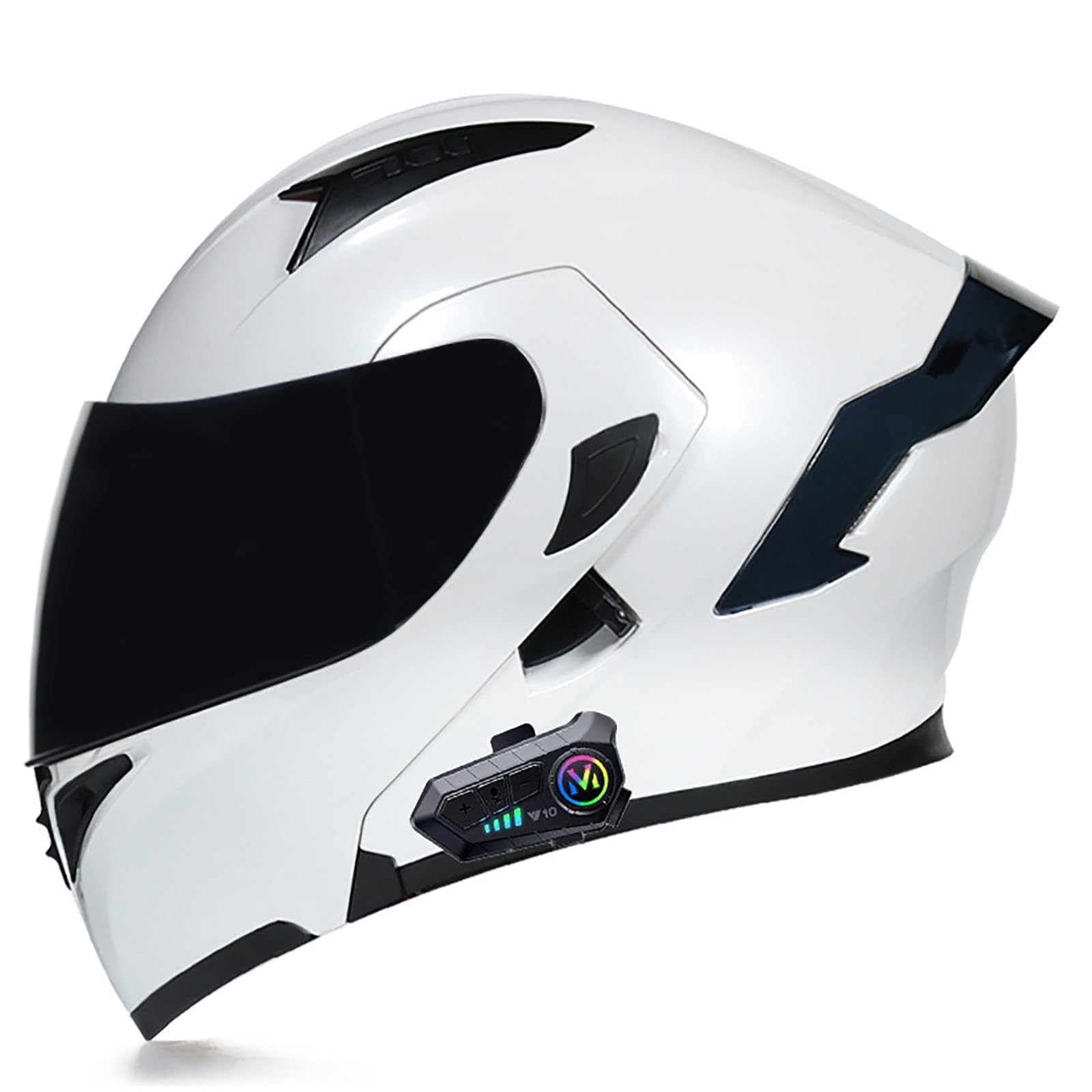 Bluetooth Motorradhelm Klapphelm Modulare Helm, ECE Zertifiziert Integralhelm mit Doppelvisier mit Eingebautem Mikrofon für Automatische Reaktion, für Erwachsene Frauen Männer(Color:M,Size:L(57-58c von Gaoxianglin