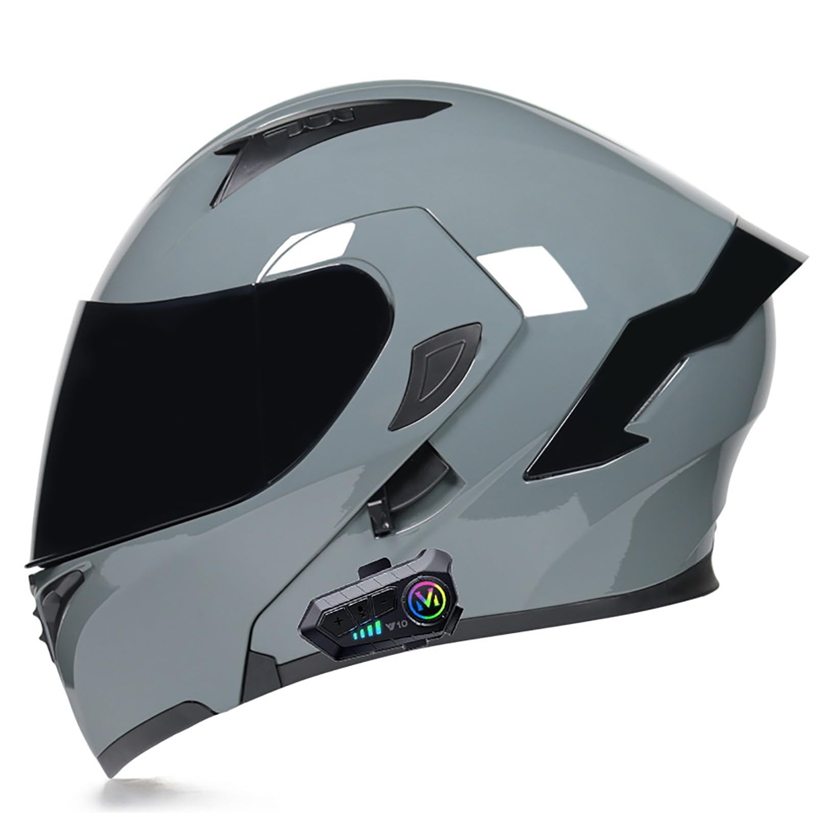 Bluetooth Motorradhelm Klapphelm Modulare Helm, ECE Zertifiziert Integralhelm mit Doppelvisier mit Eingebautem Mikrofon für Automatische Reaktion, für Erwachsene Frauen Männer(Color:N,Size:L(57-58c von Gaoxianglin