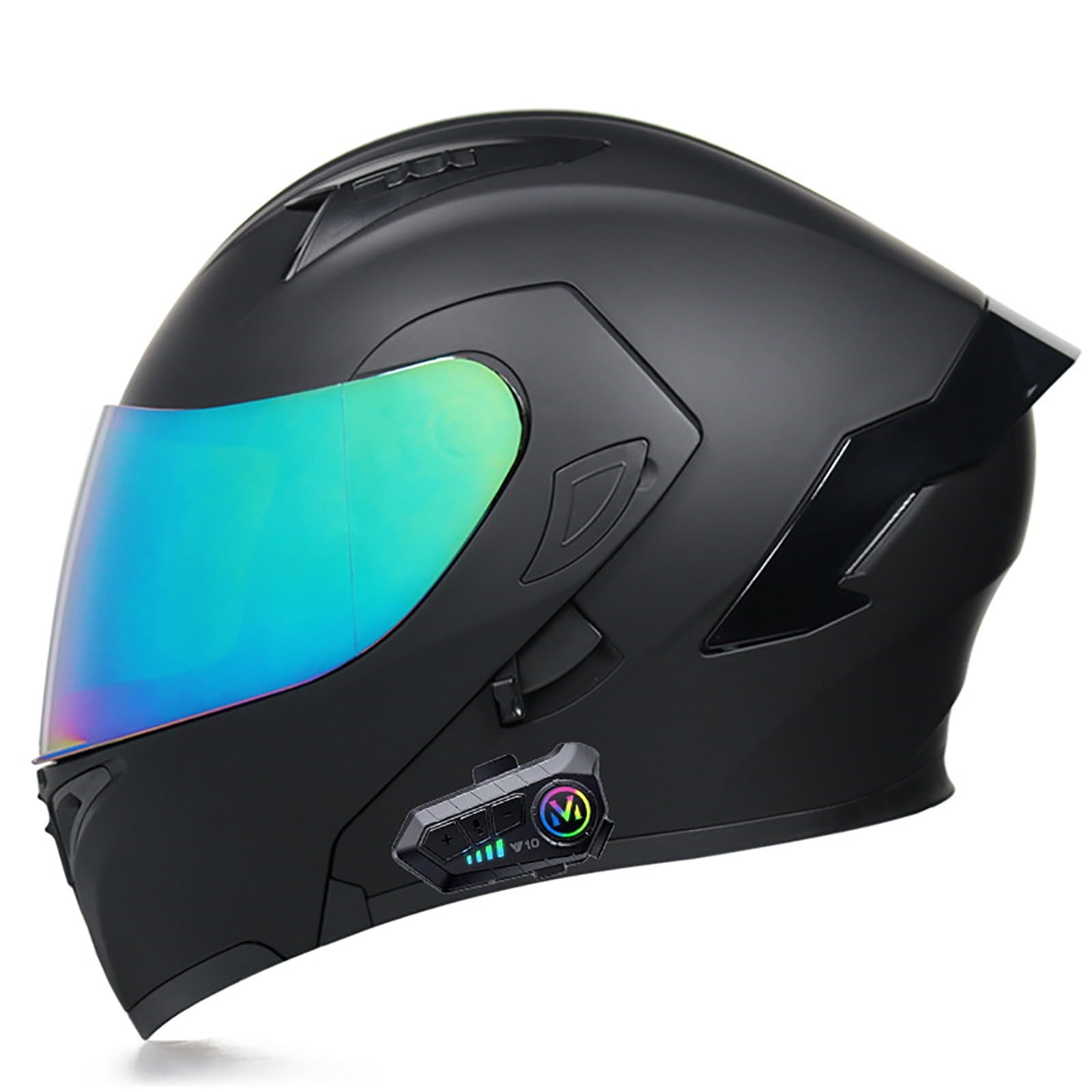 Bluetooth Motorradhelm Klapphelm Modulare Helm, ECE Zertifiziert Integralhelm mit Doppelvisier mit Eingebautem Mikrofon für Automatische Reaktion, für Erwachsene Frauen Männer(Color:O,Size:L(57-58c von Gaoxianglin