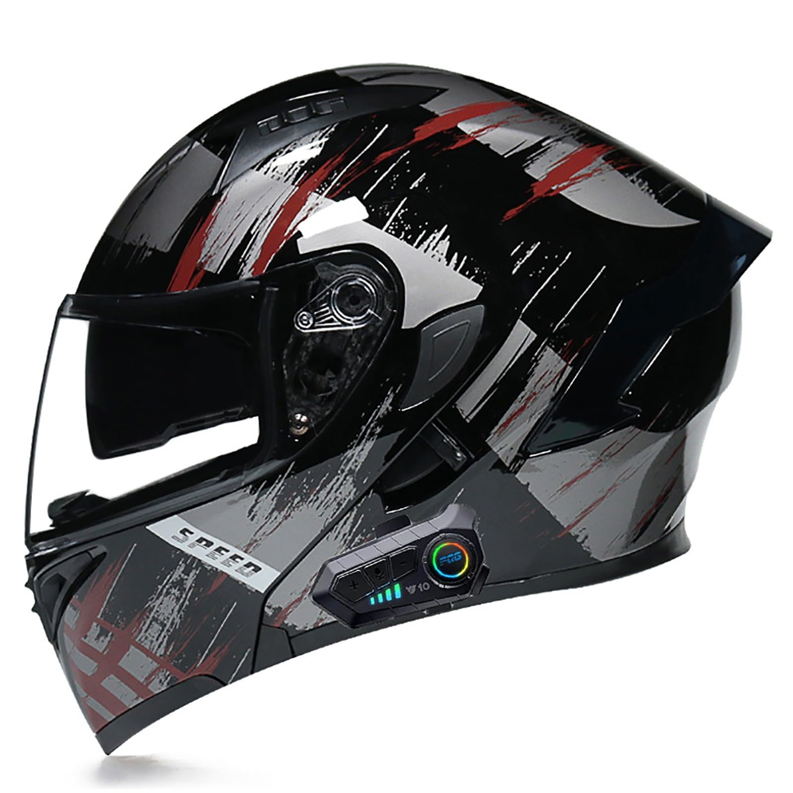 Bluetooth Motorradhelm Klapphelm Modulare Helm, ECE Zertifiziert Integralhelm mit Doppelvisier mit Eingebautem Mikrofon für Automatische Reaktion, für Erwachsene Frauen Männer(Color:Y,Size:M(55-56c von Gaoxianglin