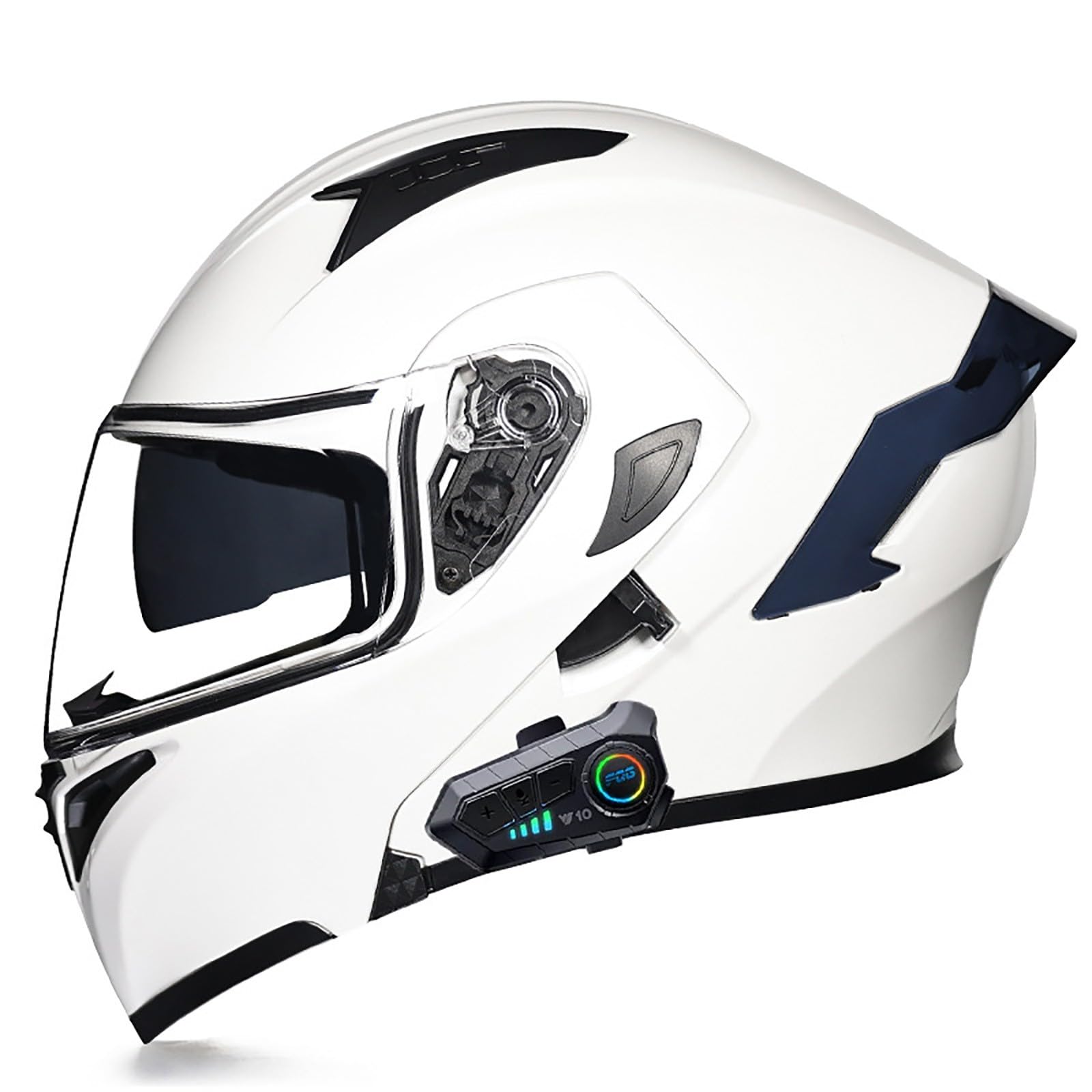 Bluetooth Motorradhelm Klapphelm Modulare Helm, ECE Zertifiziert Integralhelm mit Doppelvisier mit Eingebautem Mikrofon für Automatische Reaktion, für Erwachsene Frauen Männer(Color:Z,Size:L(57-58c von Gaoxianglin