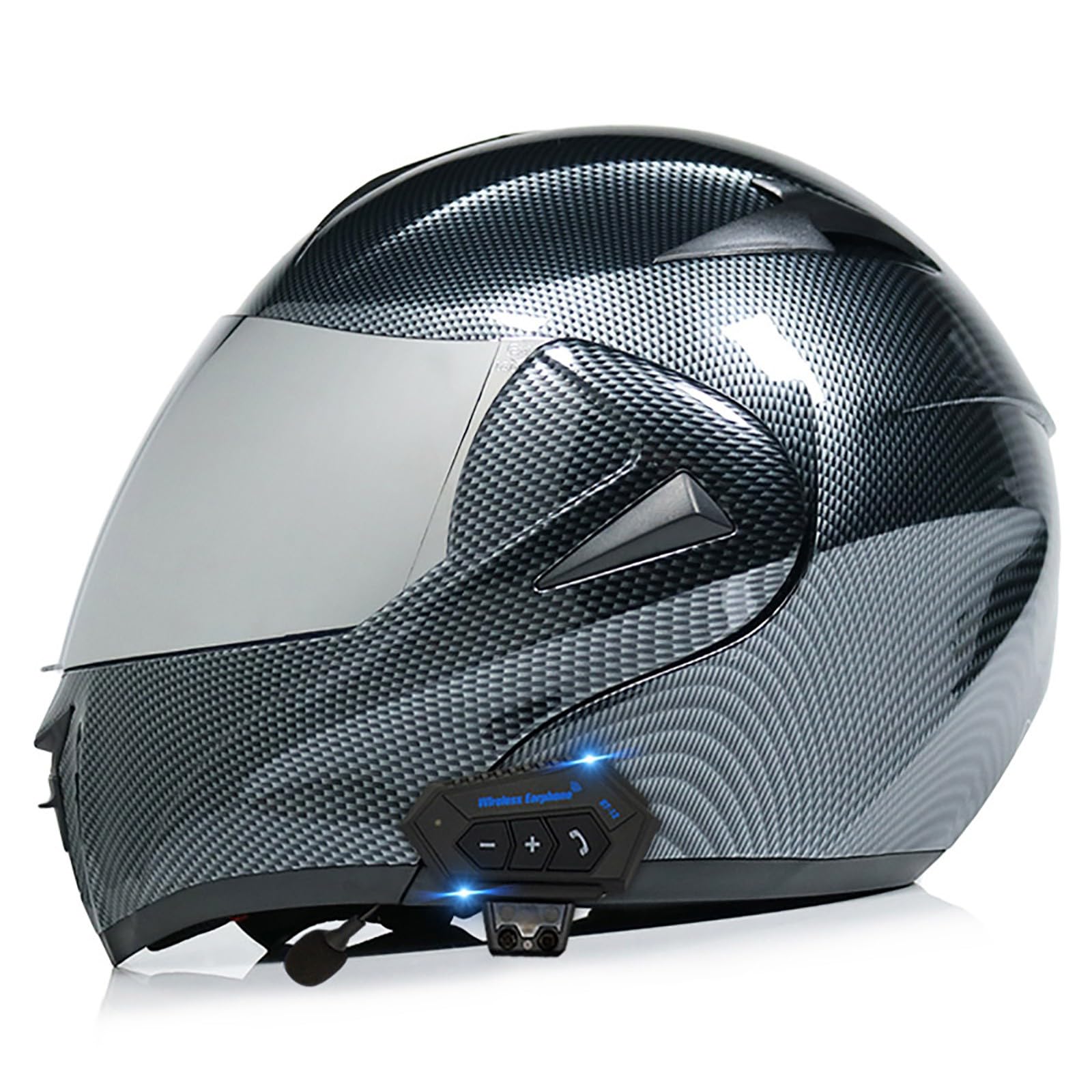 Motorrad-Helm Klapphelm mit Bluetooth Motorradhelm Integralhelme Automatische Beantwortung ECE Zertifiziert mit Doppelvisier Und Eingebautem Mikrofon Für Herren Damen Erwachsene(Color:B,Size:S(55-56 von Gaoxianglin