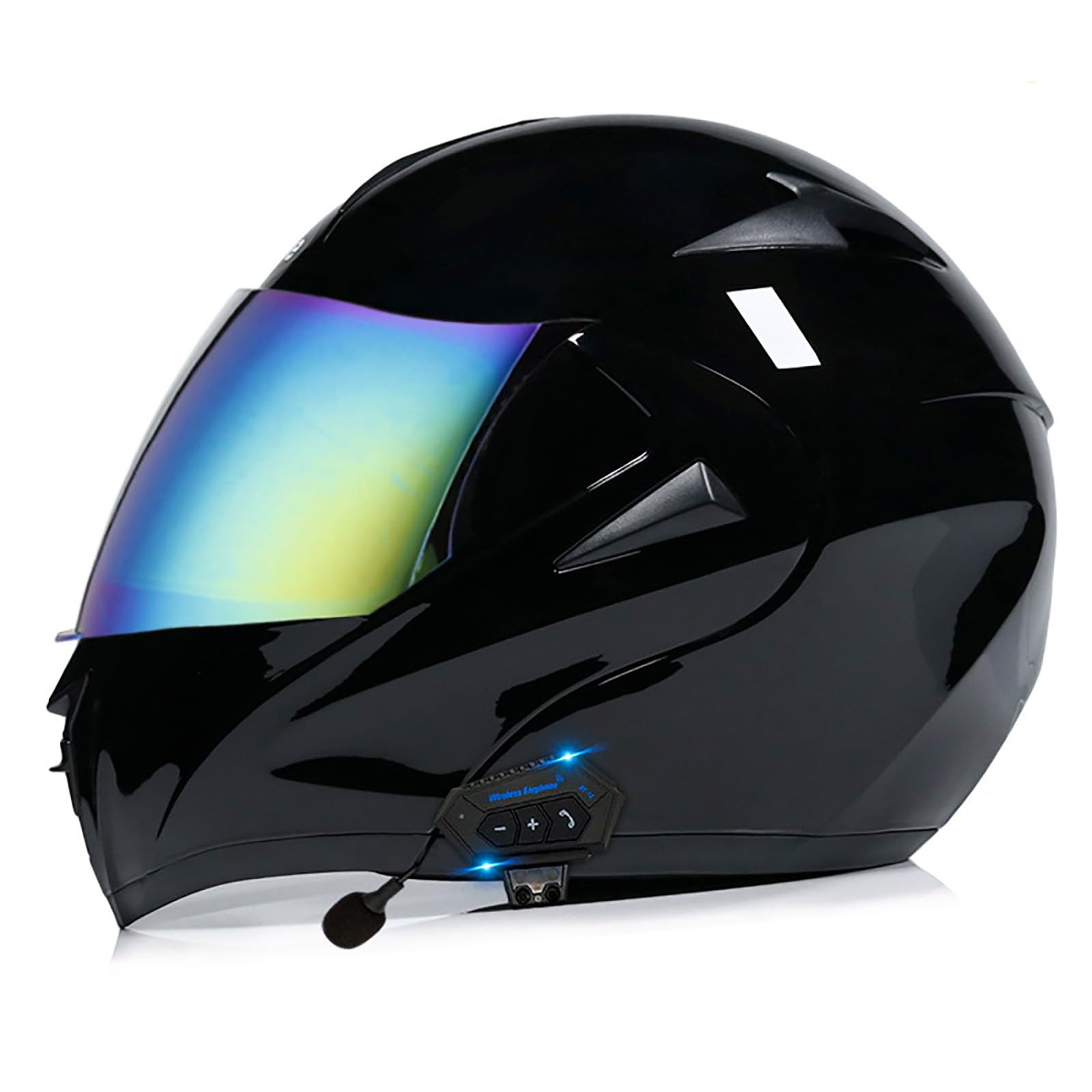 Motorrad-Helm Klapphelm mit Bluetooth Motorradhelm Integralhelme Automatische Beantwortung ECE Zertifiziert mit Doppelvisier Und Eingebautem Mikrofon Für Herren Damen Erwachsene(Color:BB,Size:S(55-5 von Gaoxianglin