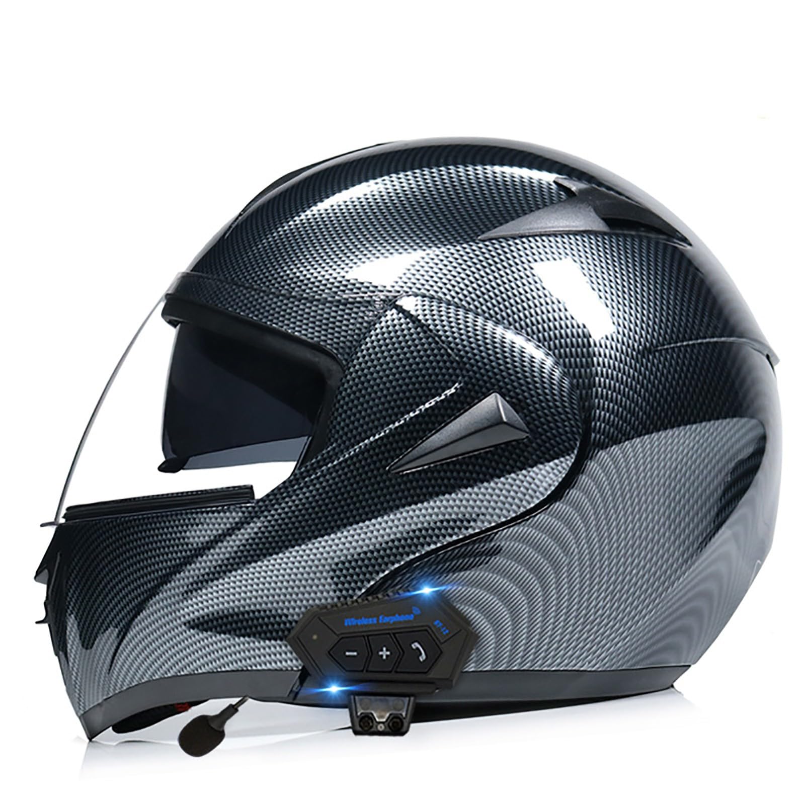 Motorrad-Helm Klapphelm mit Bluetooth Motorradhelm Integralhelme Automatische Beantwortung ECE Zertifiziert mit Doppelvisier Und Eingebautem Mikrofon Für Herren Damen Erwachsene(Color:F,Size:L(59-60 von Gaoxianglin