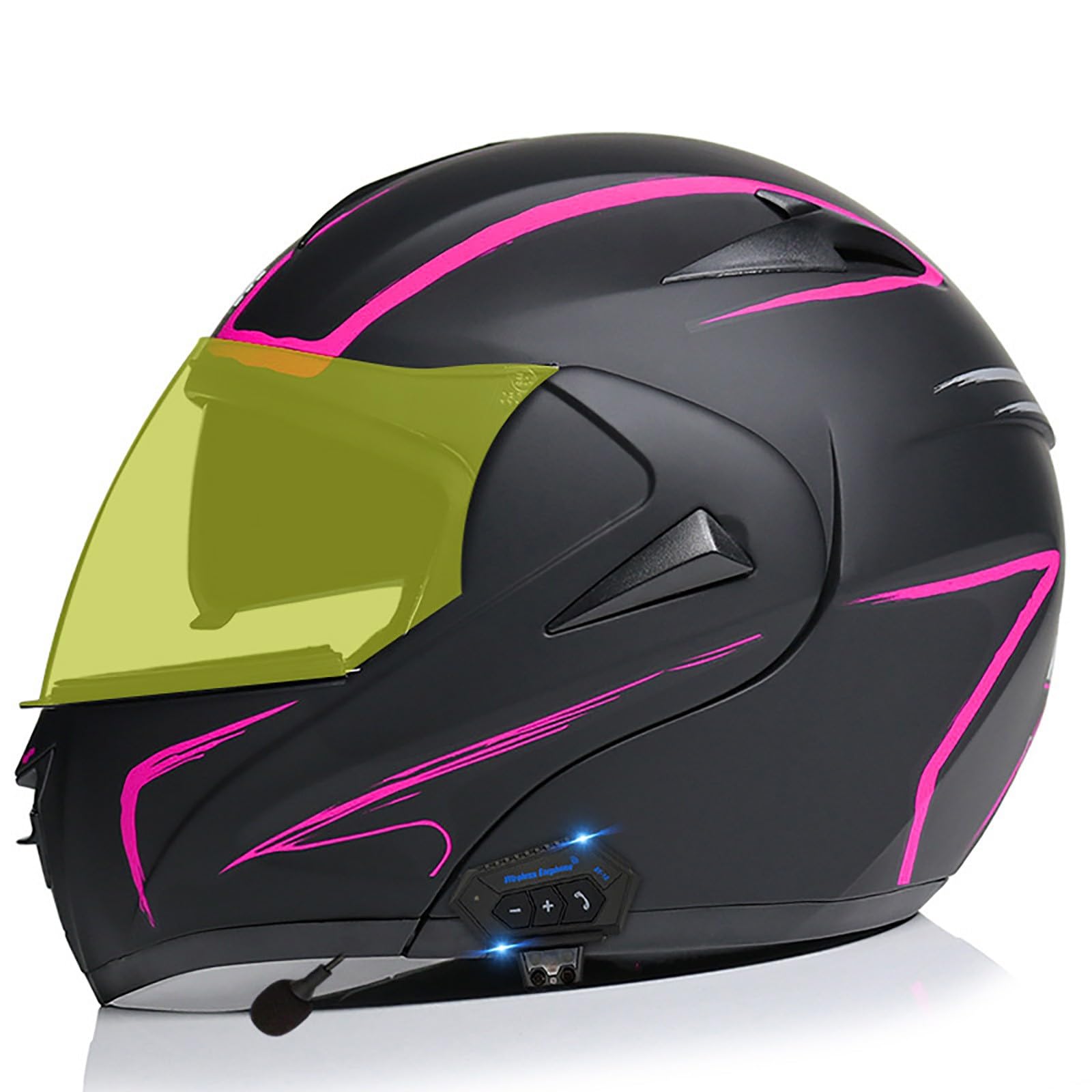 Motorrad-Helm Klapphelm mit Bluetooth Motorradhelm Integralhelme Automatische Beantwortung ECE Zertifiziert mit Doppelvisier Und Eingebautem Mikrofon Für Herren Damen Erwachsene(Color:HH,Size:L(59-6 von Gaoxianglin