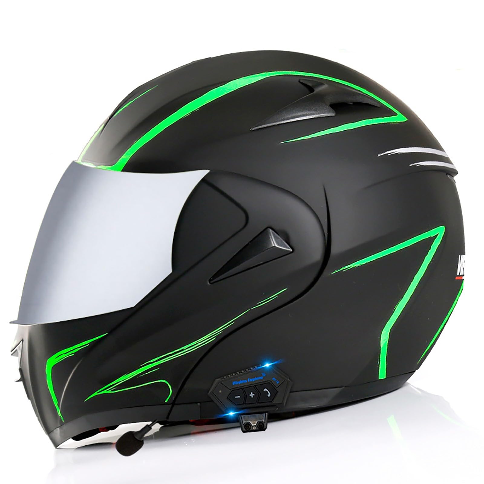 Motorrad-Helm Klapphelm mit Bluetooth Motorradhelm Integralhelme Automatische Beantwortung ECE Zertifiziert mit Doppelvisier Und Eingebautem Mikrofon Für Herren Damen Erwachsene(Color:I,Size:M(57-58 von Gaoxianglin