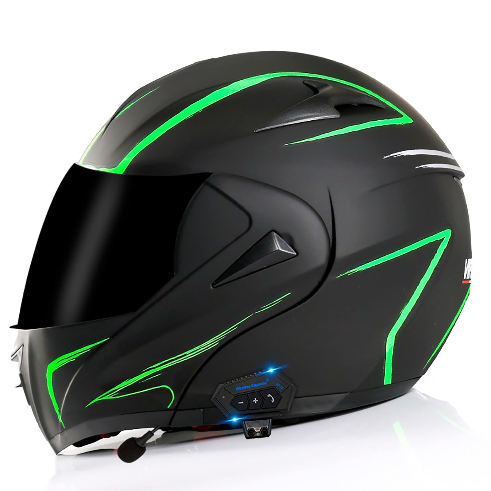 Motorrad-Helm Klapphelm mit Bluetooth Motorradhelm Integralhelme Automatische Beantwortung ECE Zertifiziert mit Doppelvisier Und Eingebautem Mikrofon Für Herren Damen Erwachsene(Color:J,Size:M(57-58 von Gaoxianglin