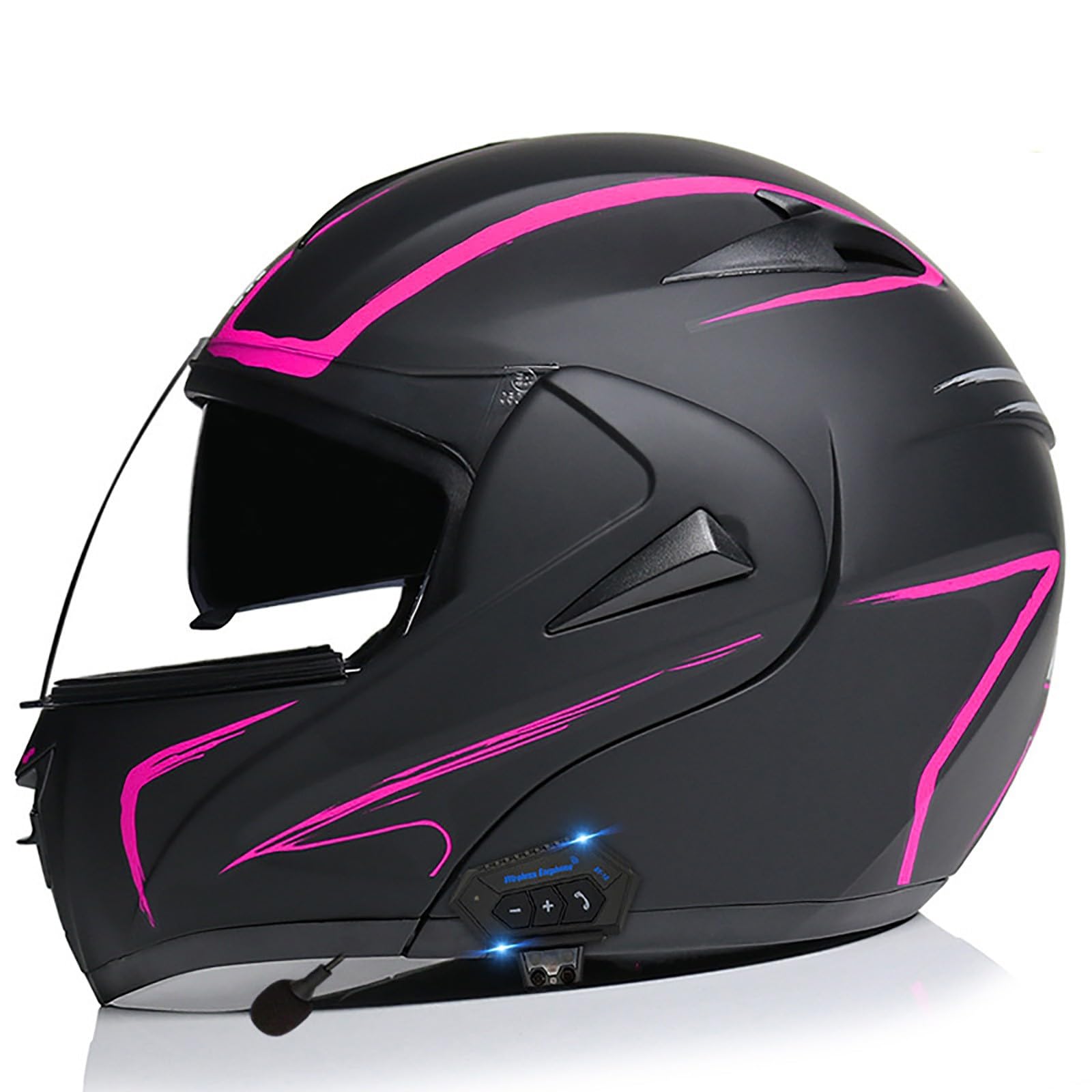 Motorrad-Helm Klapphelm mit Bluetooth Motorradhelm Integralhelme Automatische Beantwortung ECE Zertifiziert mit Doppelvisier Und Eingebautem Mikrofon Für Herren Damen Erwachsene(Color:KK,Size:M(57-5 von Gaoxianglin