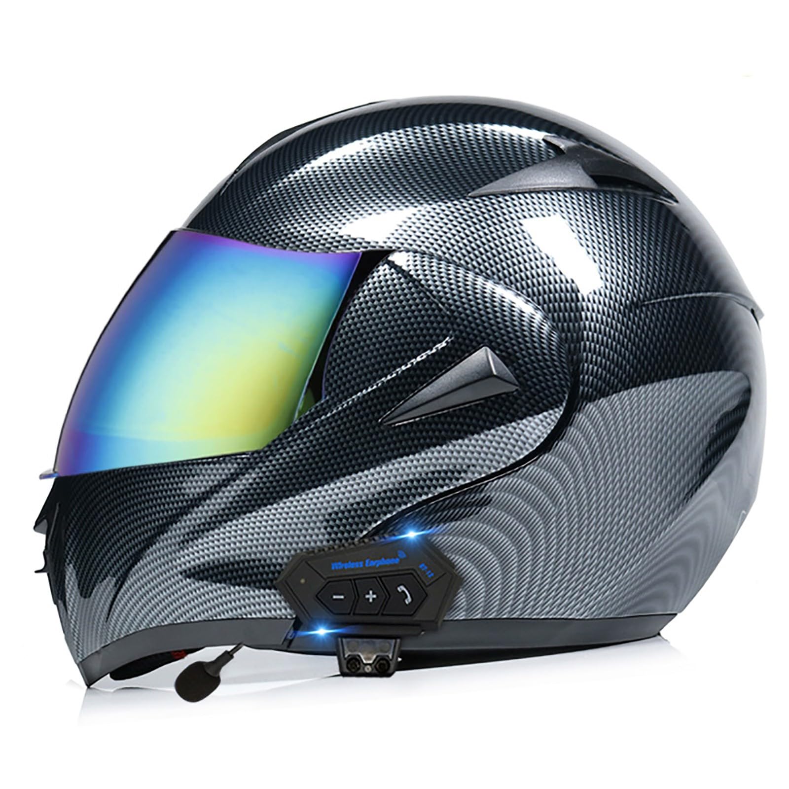 Motorrad-Helm Klapphelm mit Bluetooth Motorradhelm Integralhelme Automatische Beantwortung ECE Zertifiziert mit Doppelvisier Und Eingebautem Mikrofon Für Herren Damen Erwachsene(Color:LL,Size:S(55-5 von Gaoxianglin