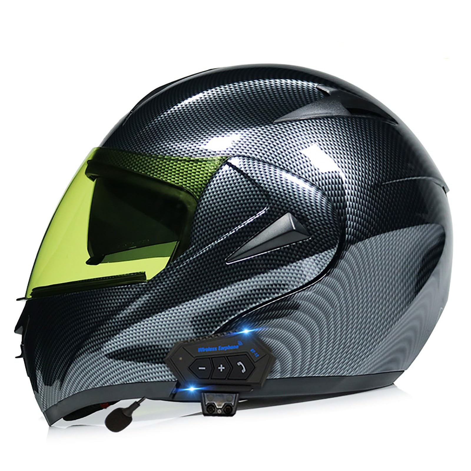 Motorrad-Helm Klapphelm mit Bluetooth Motorradhelm Integralhelme Automatische Beantwortung ECE Zertifiziert mit Doppelvisier Und Eingebautem Mikrofon Für Herren Damen Erwachsene(Color:MN,Size:L(59-6 von Gaoxianglin