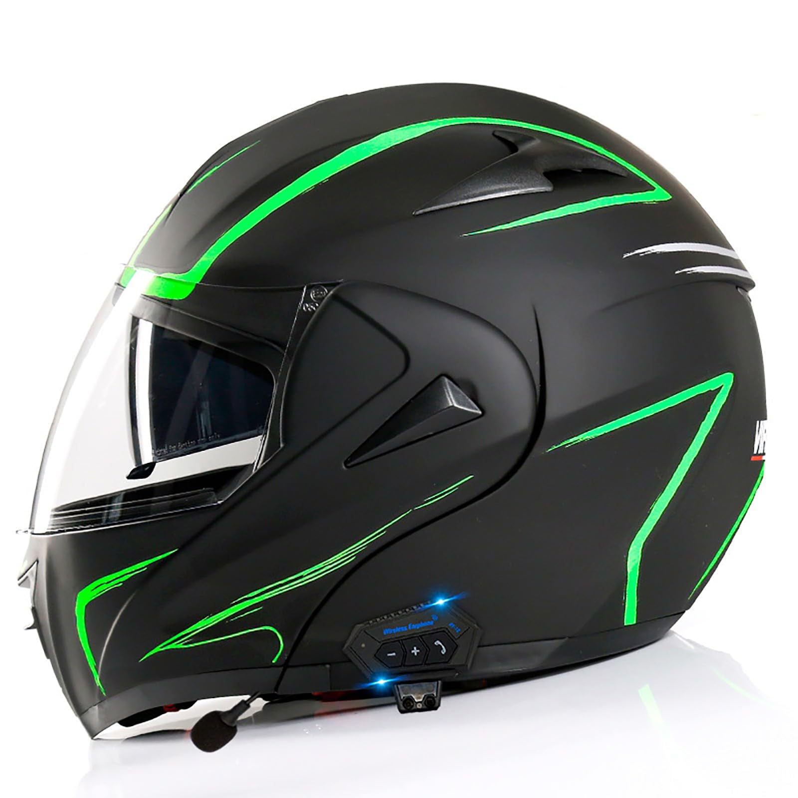 Motorrad-Helm Klapphelm mit Bluetooth Motorradhelm Integralhelme Automatische Beantwortung ECE Zertifiziert mit Doppelvisier Und Eingebautem Mikrofon Für Herren Damen Erwachsene(Color:OO,Size:S(55-5 von Gaoxianglin