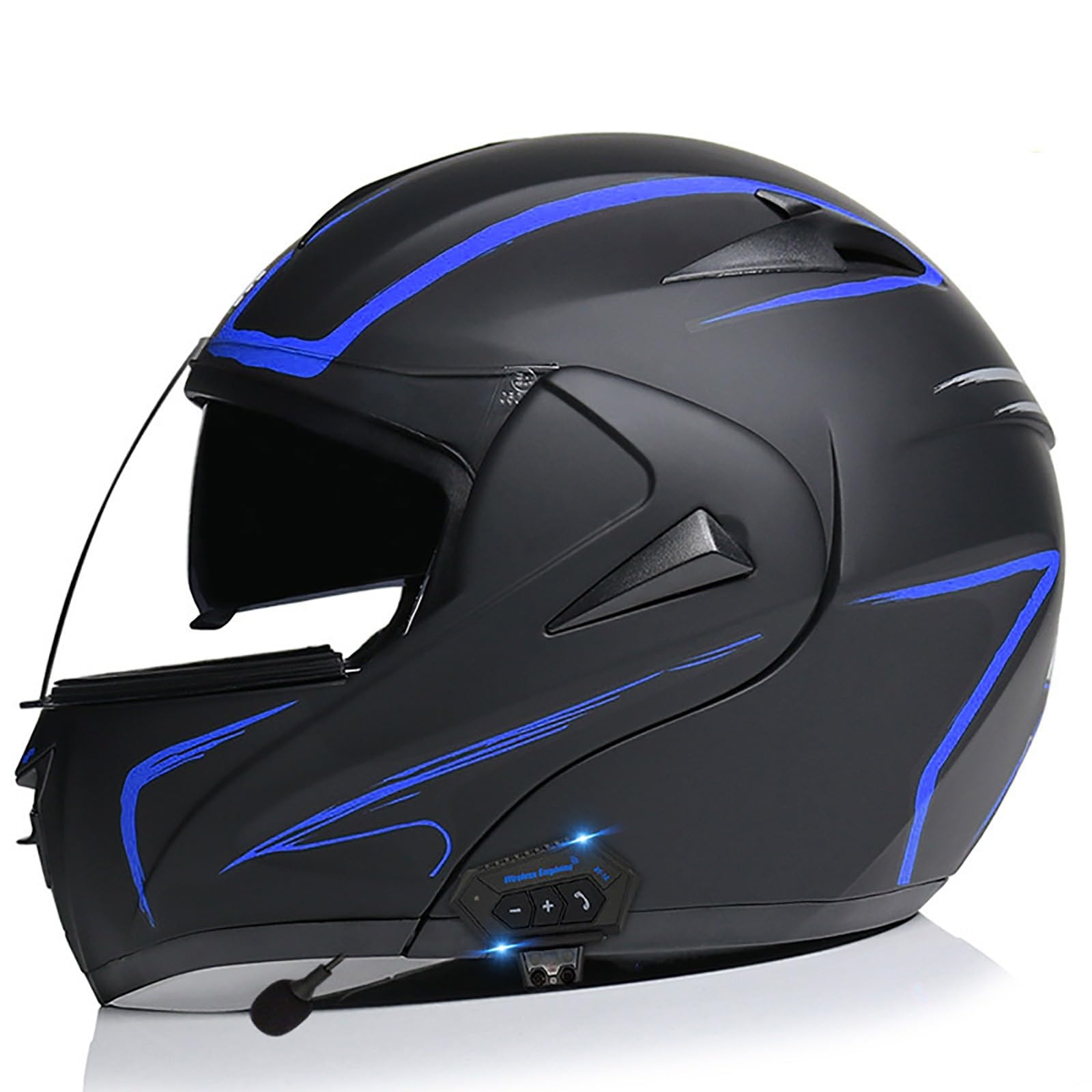 Motorrad-Helm Klapphelm mit Bluetooth Motorradhelm Integralhelme Automatische Beantwortung ECE Zertifiziert mit Doppelvisier Und Eingebautem Mikrofon Für Herren Damen Erwachsene(Color:P,Size:L(59-60 von Gaoxianglin