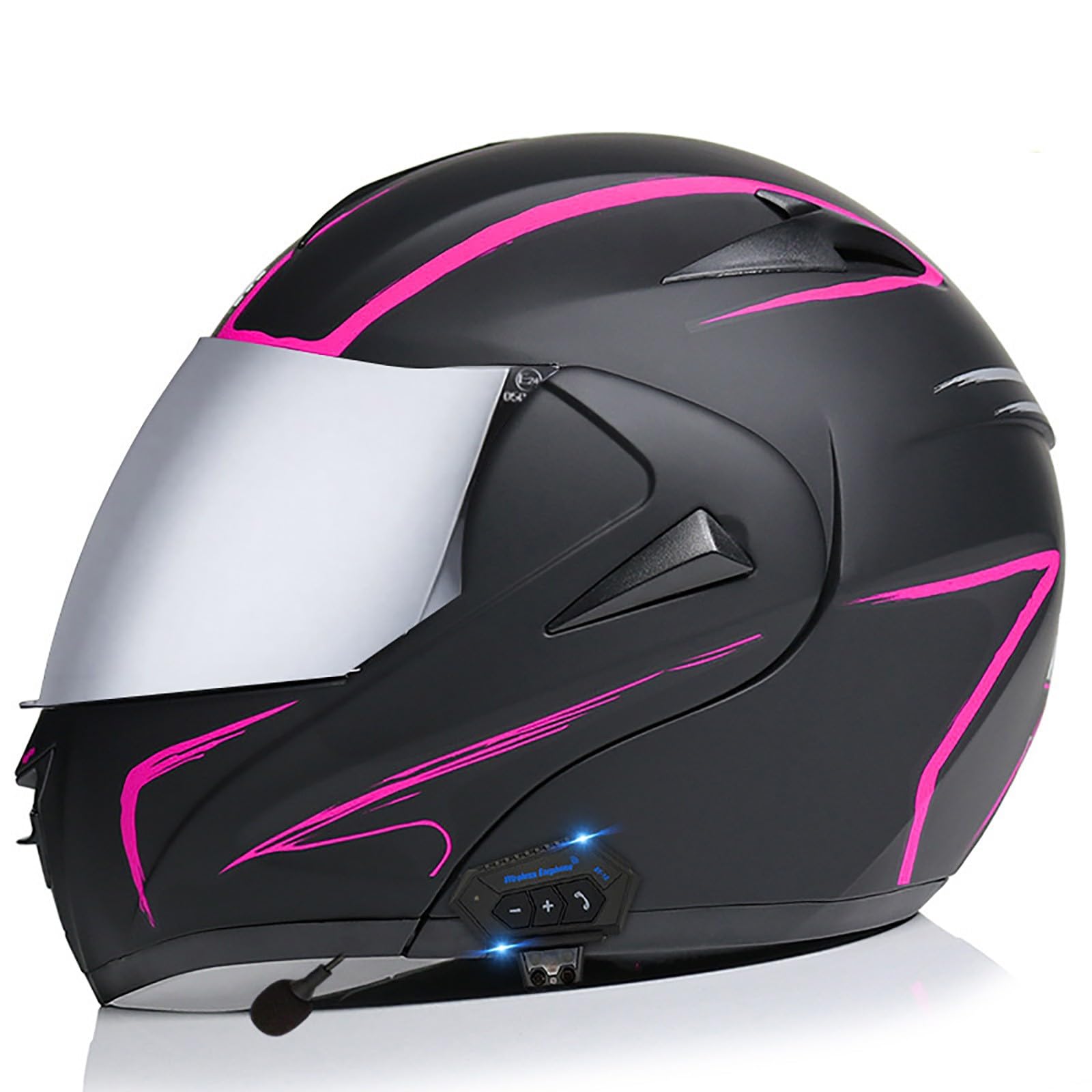 Motorrad-Helm Klapphelm mit Bluetooth Motorradhelm Integralhelme Automatische Beantwortung ECE Zertifiziert mit Doppelvisier Und Eingebautem Mikrofon Für Herren Damen Erwachsene(Color:Q,Size:XL(61-6 von Gaoxianglin