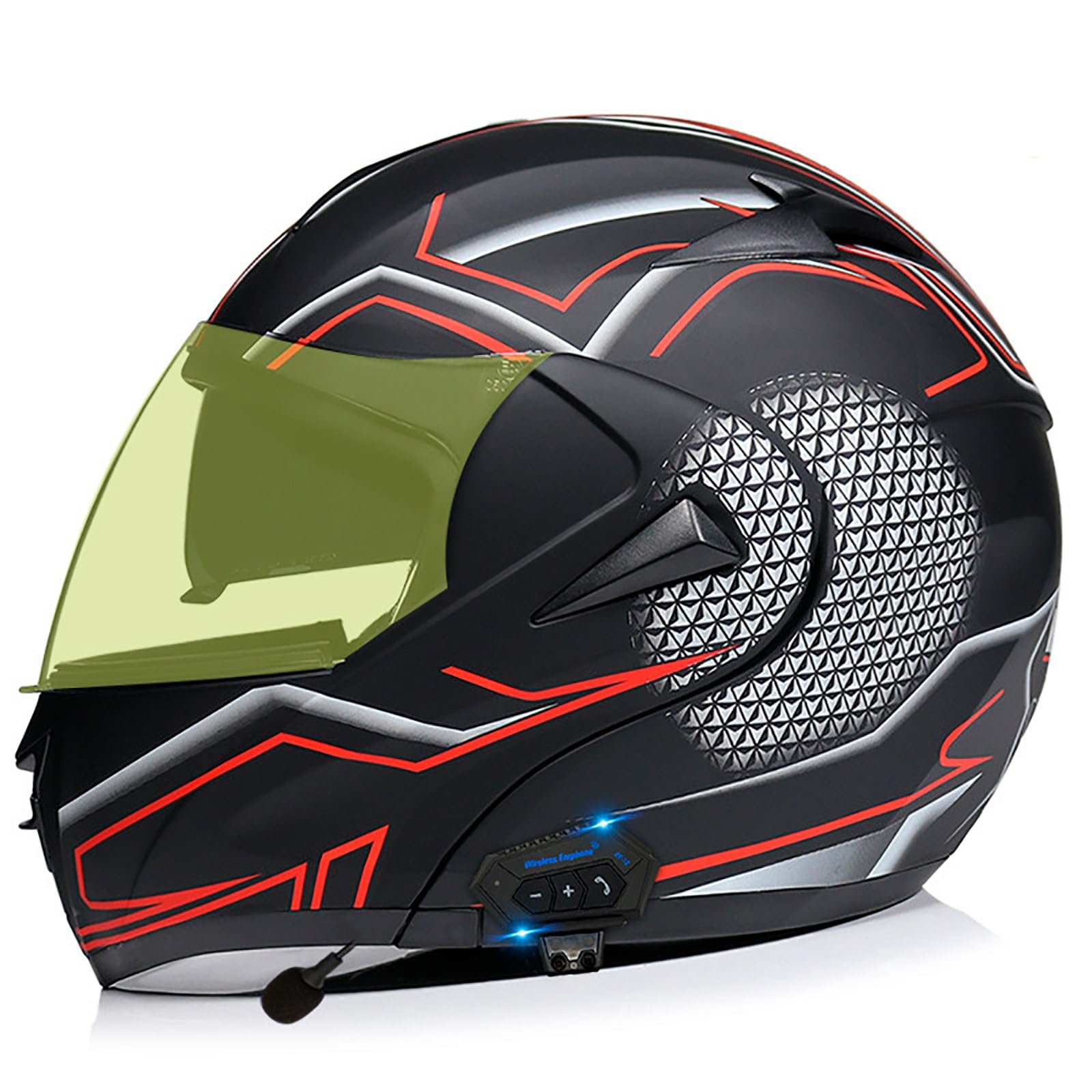 Motorrad-Helm Klapphelm mit Bluetooth Motorradhelm Integralhelme Automatische Beantwortung ECE Zertifiziert mit Doppelvisier Und Eingebautem Mikrofon Für Herren Damen Erwachsene(Color:T,Size:M(57-58 von Gaoxianglin