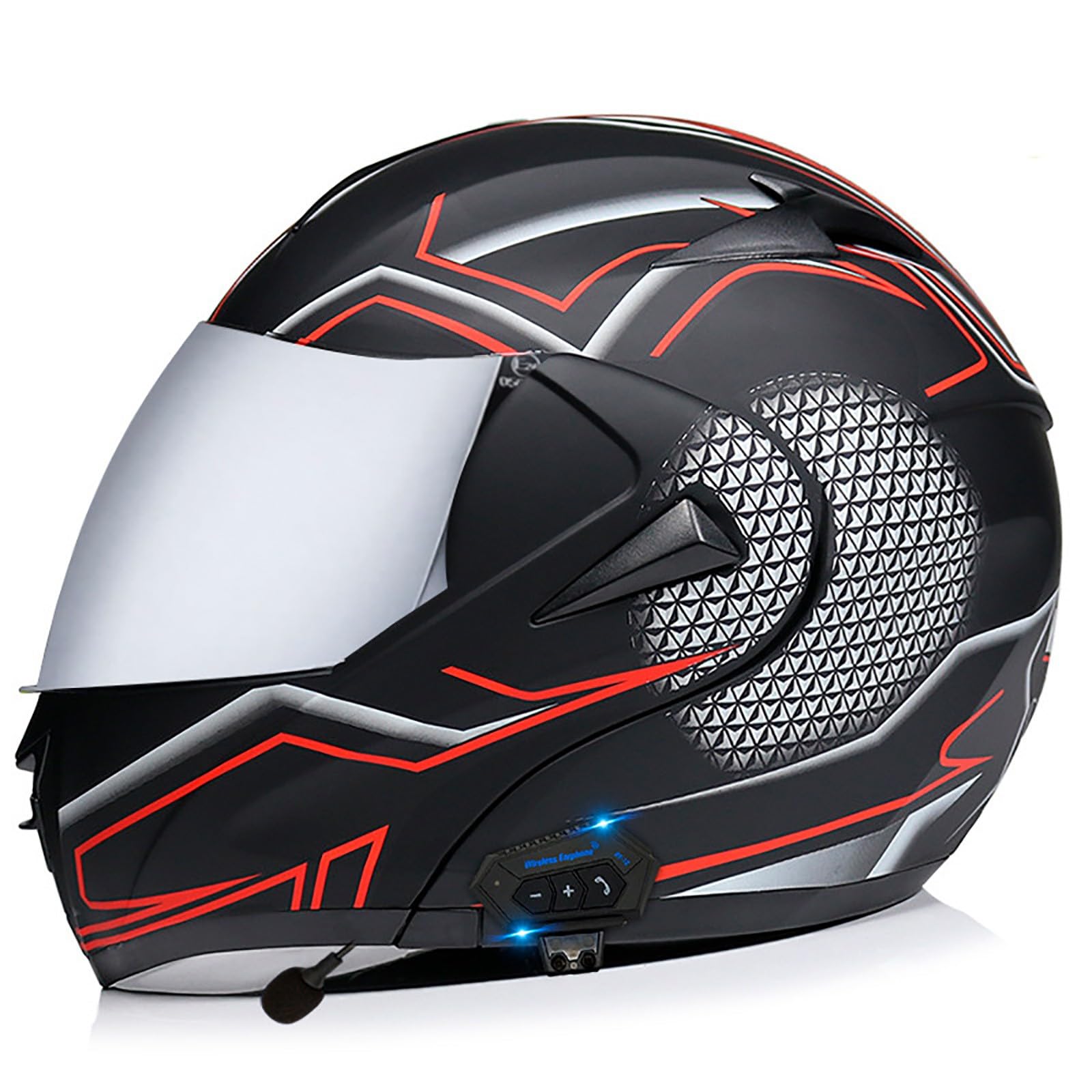 Motorrad-Helm Klapphelm mit Bluetooth Motorradhelm Integralhelme Automatische Beantwortung ECE Zertifiziert mit Doppelvisier Und Eingebautem Mikrofon Für Herren Damen Erwachsene(Color:U,Size:L(59-60 von Gaoxianglin