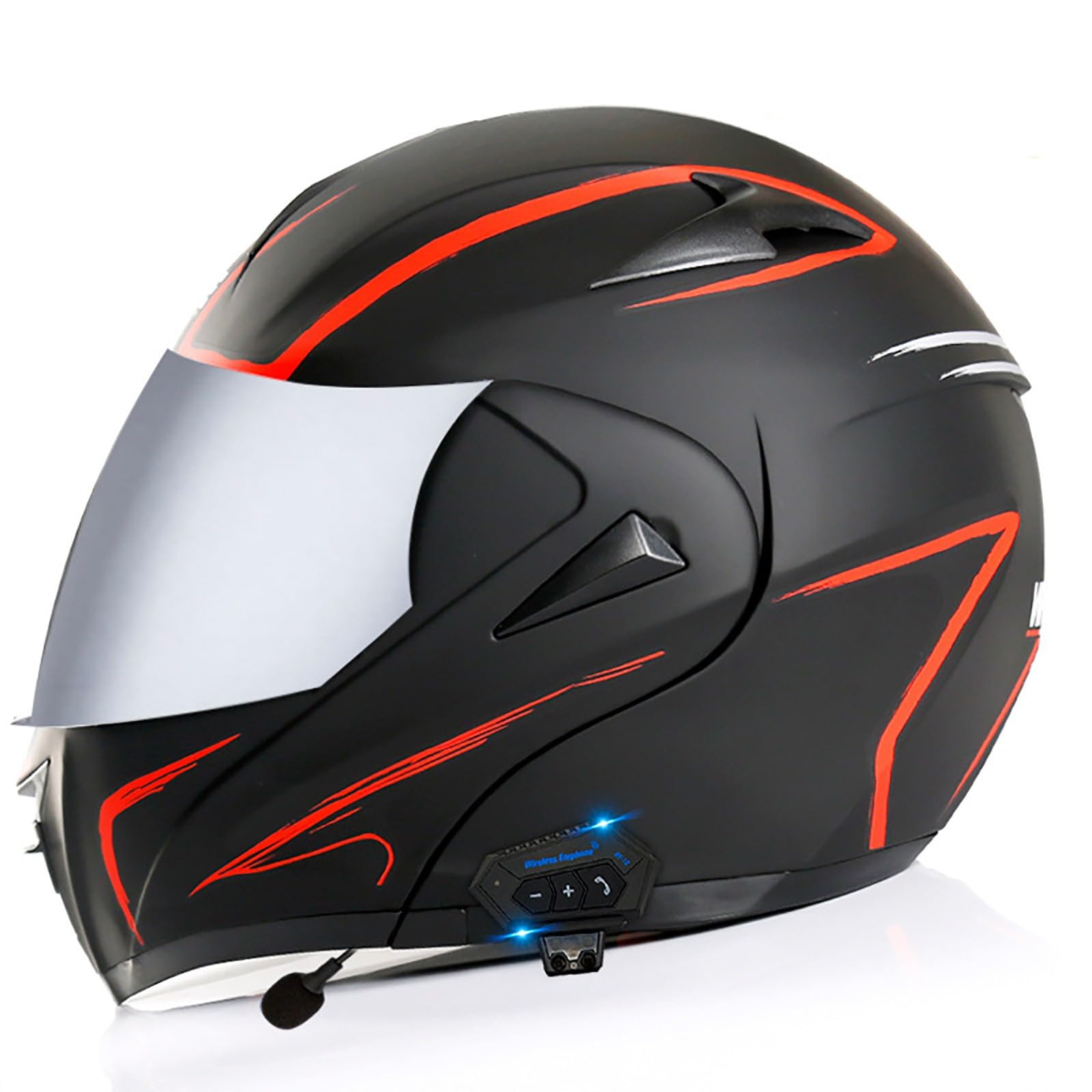 Motorrad-Helm Klapphelm mit Bluetooth Motorradhelm Integralhelme Automatische Beantwortung ECE Zertifiziert mit Doppelvisier Und Eingebautem Mikrofon Für Herren Damen Erwachsene(Color:Y,Size:L(59-60 von Gaoxianglin