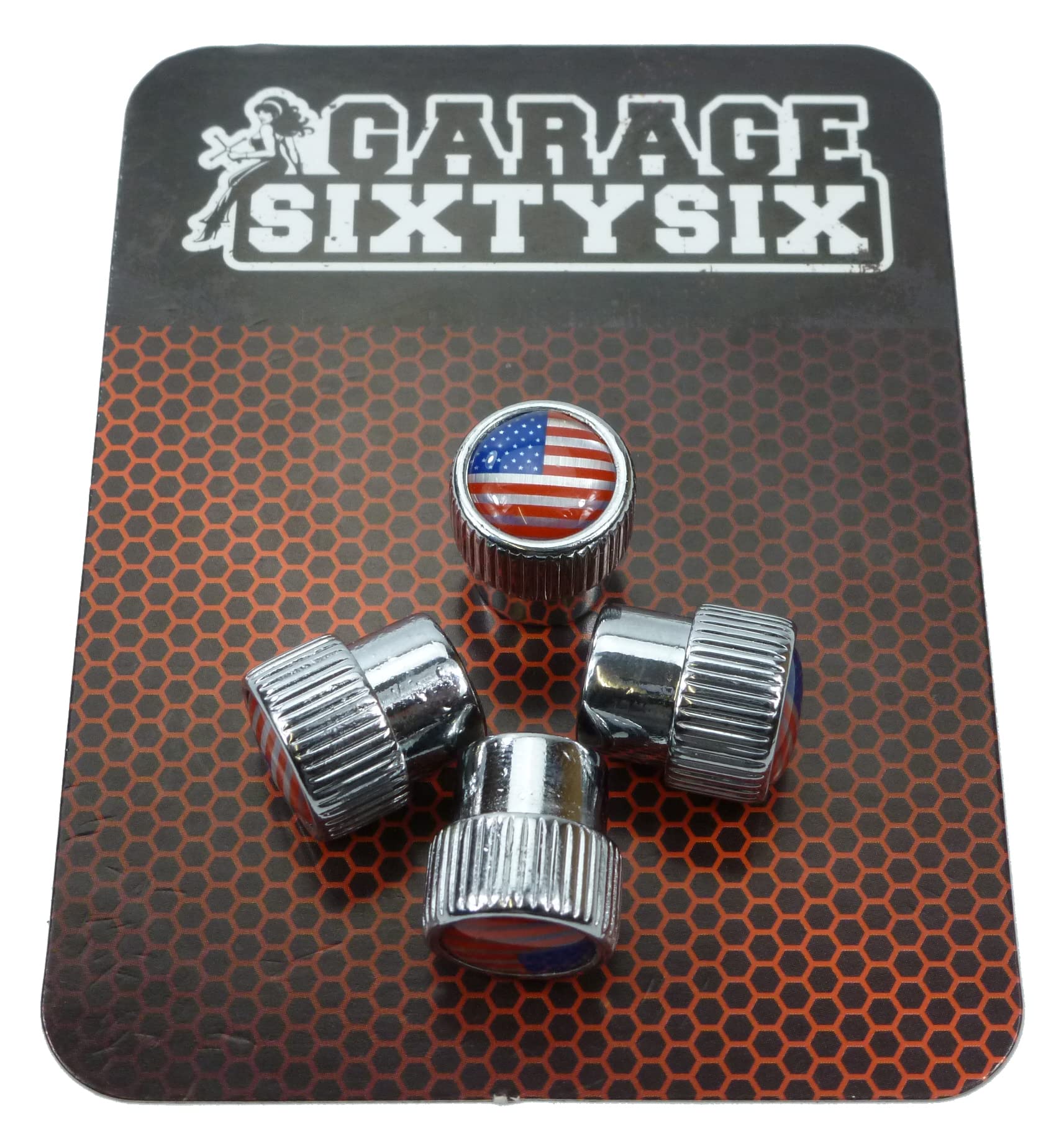 Garage-SixtySix 4 Ventilkappen Modell Chicago Motiv: USA von Garage-SixtySix