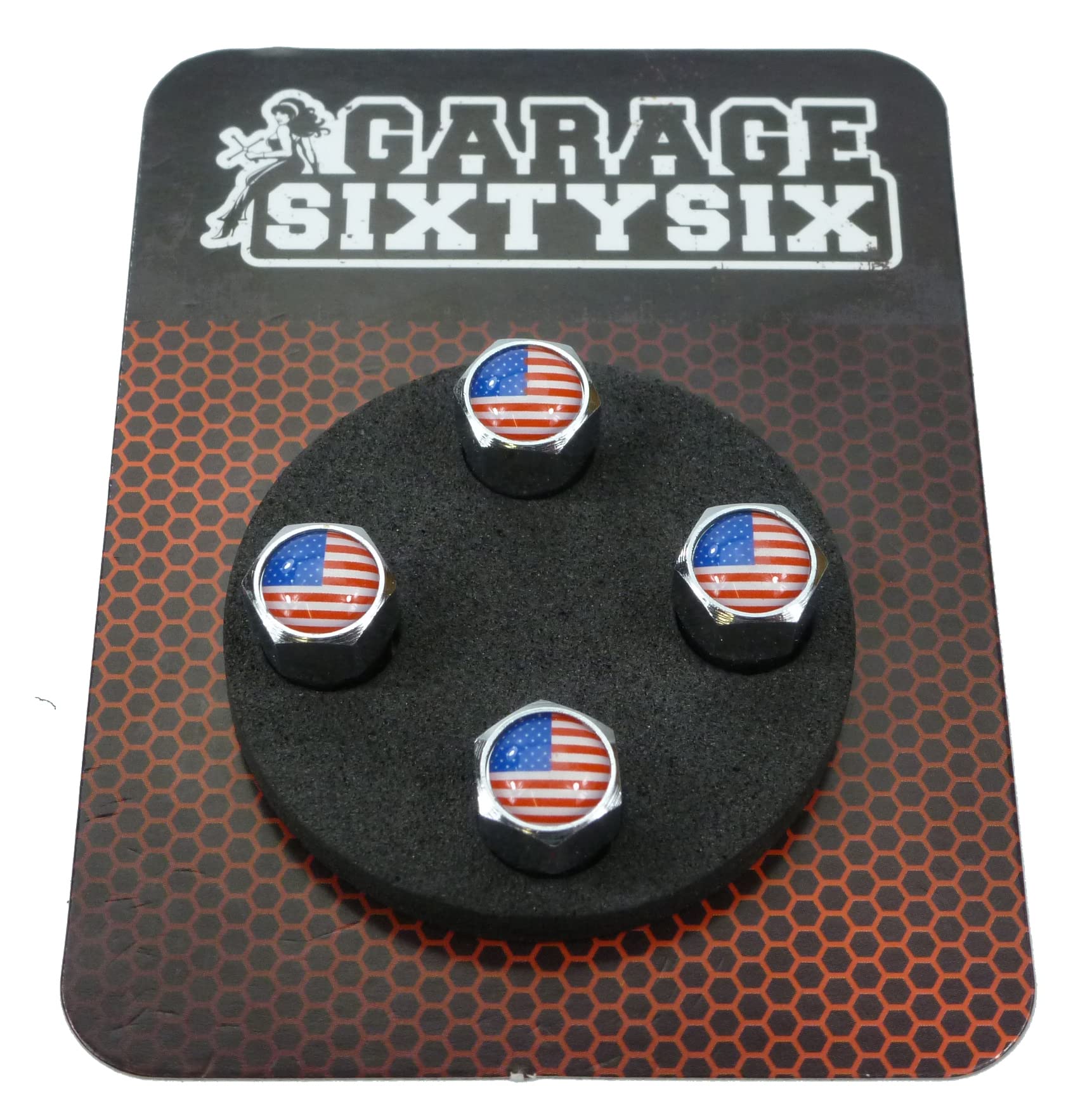 Garage-SixtySix Ventilkappen USA / 4 Stück/Modell: Pittsburg von Garage-SixtySix