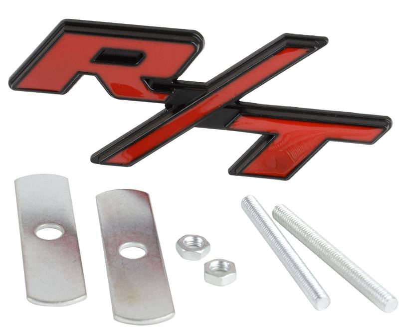 Kühlergrillemblem R/T Emblem Kühlergrill Grill Fender RT Rot von Garage-SixtySix