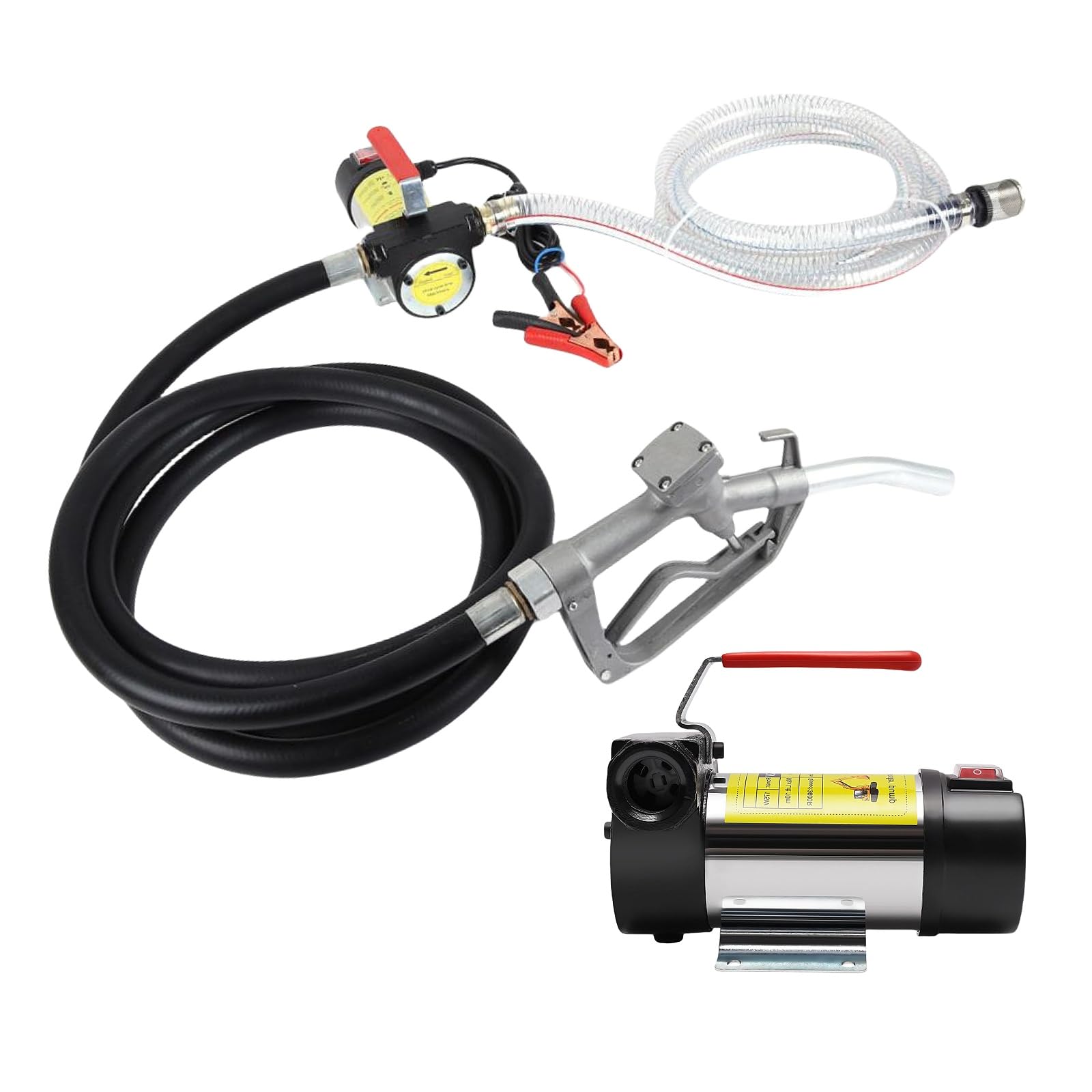 Garbenat Dieselpumpe 12V Selbstansaugende Heizölpumpe 200W Tragbare Kraftstoffpumpe 50L/min Diesel Umfüllpumpe Universal Diesel Pumpe Kit mit Ölpistole und Schläuchen von Garbenat