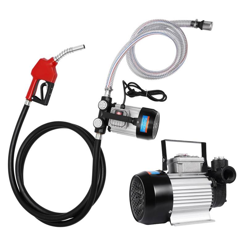 Garbenat Dieselpumpe 230V 550W Selbstansaugende Heizölpumpe 60 L/min Diesel Umfüllpumpe Professionelle Kraftstoffpumpe Kit mit Ölpistole und Schläuchen Universal Diesel Pumpe für Kerosin Diesel von Garbenat